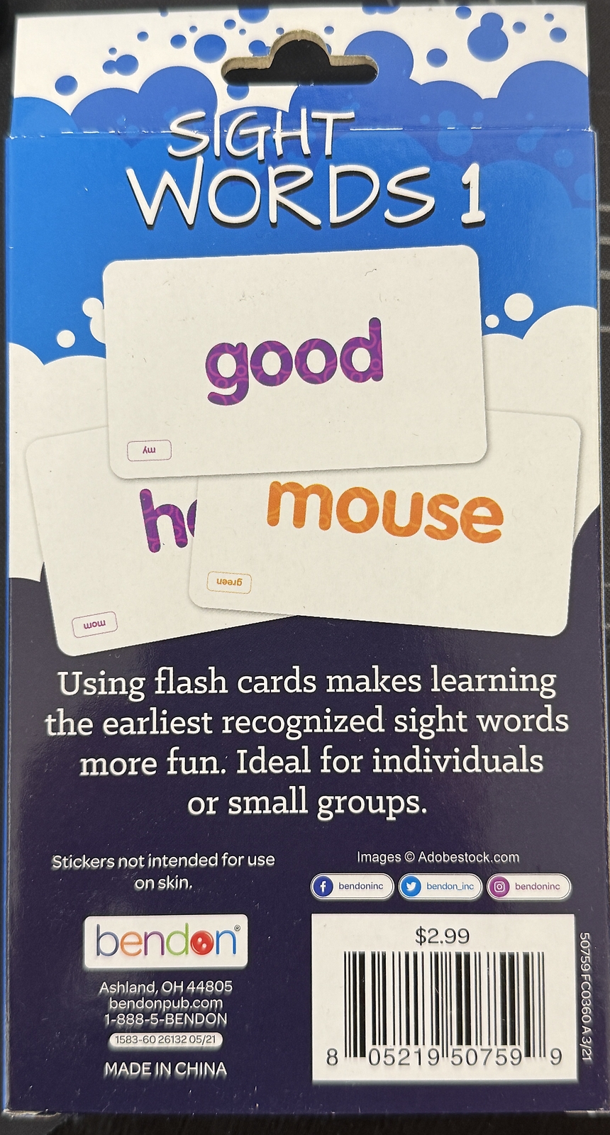 Benton Sight Words Phonics and Reading Flash Cards Includes Reward Stickers NEW