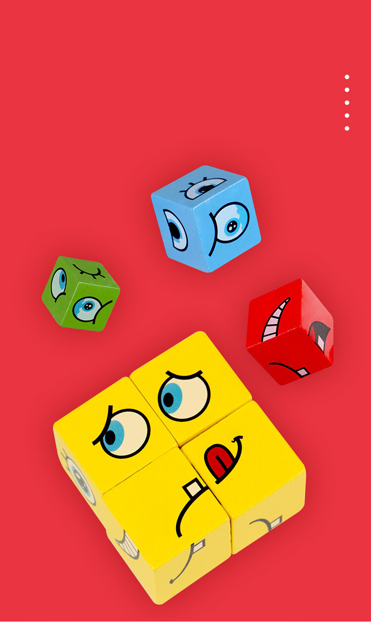 Early Education Puzzle Wooden Blocks Face-Changing Rubik’s Cube Board Game