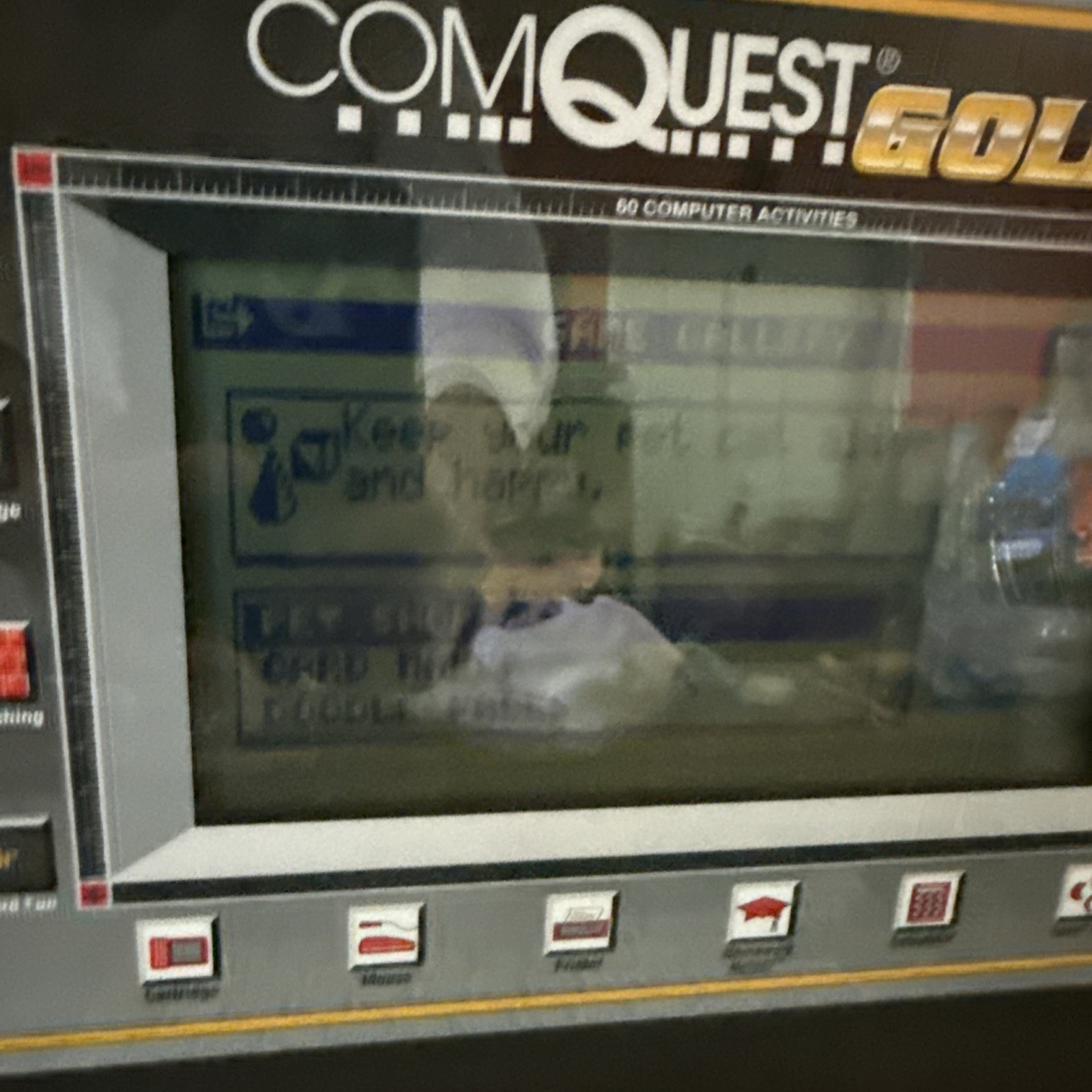 ComQuest Gold Vintage Kids Computer Laptop EXCELLENT Condition by Team Concepts
