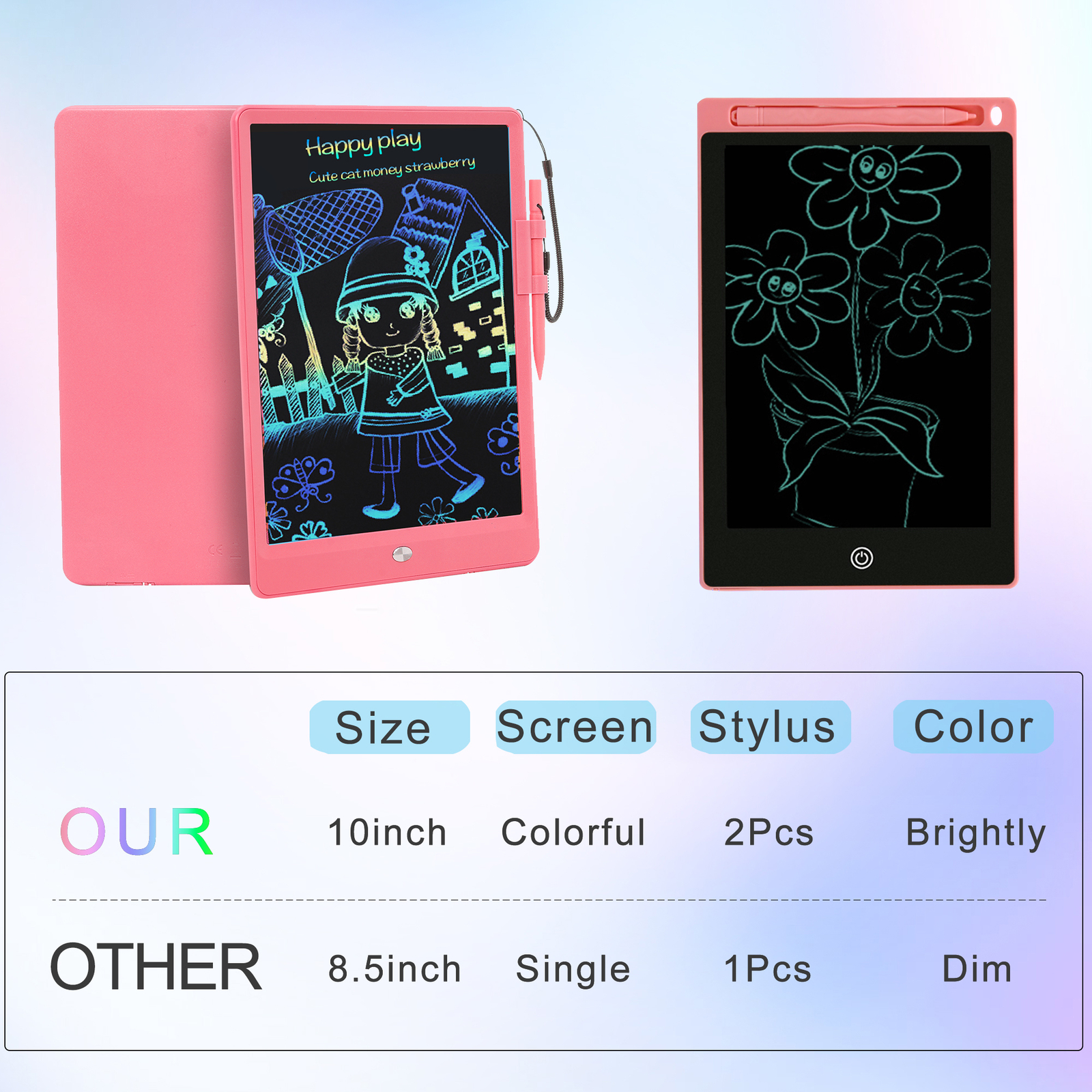 10″ LCD Writing Tablet for Kids Electronic Digital Drawing Pad Notepad Xmas Gift
