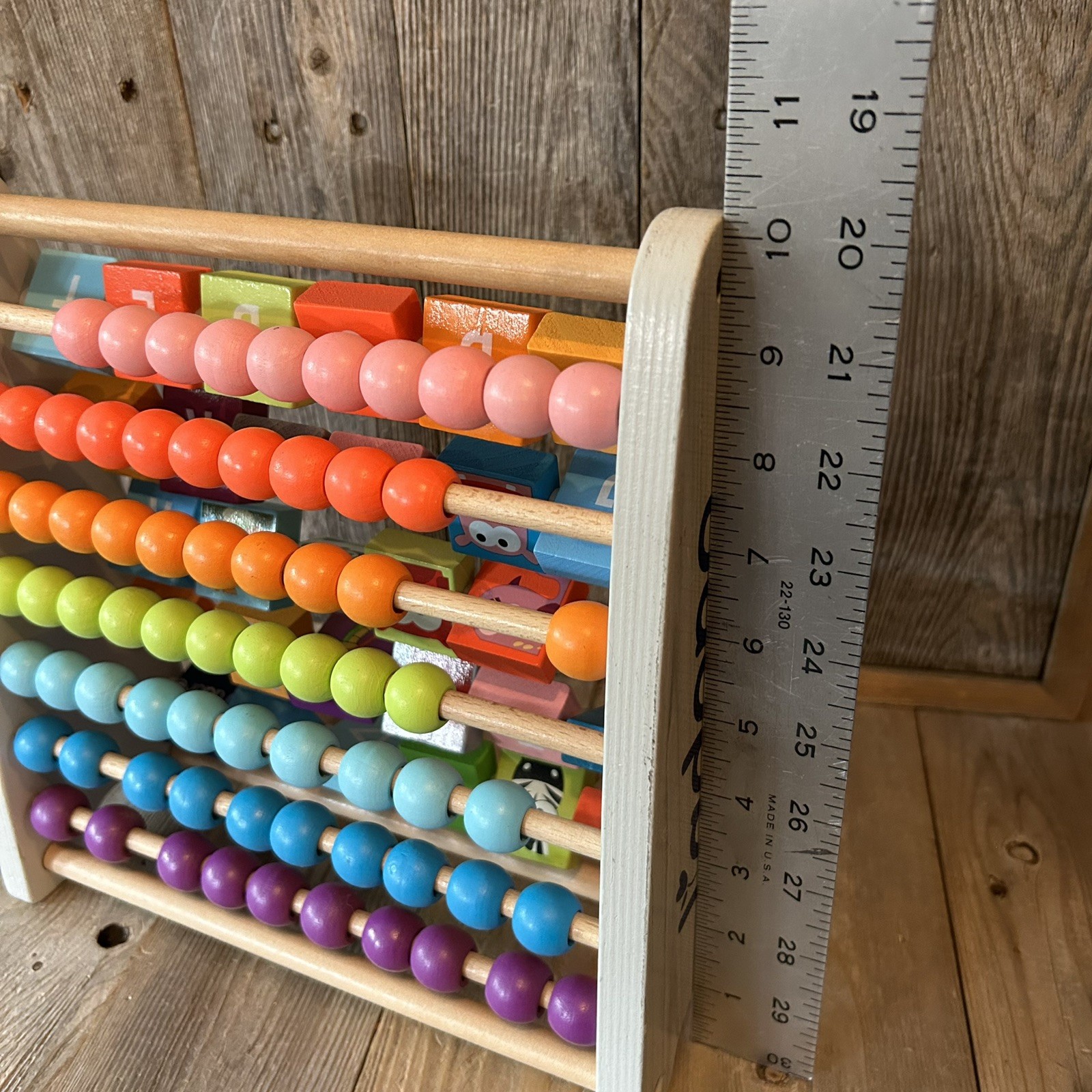 J’Adore Double Sided Abacus Learning Math Beads/Letters W/ Corrosponding Animals