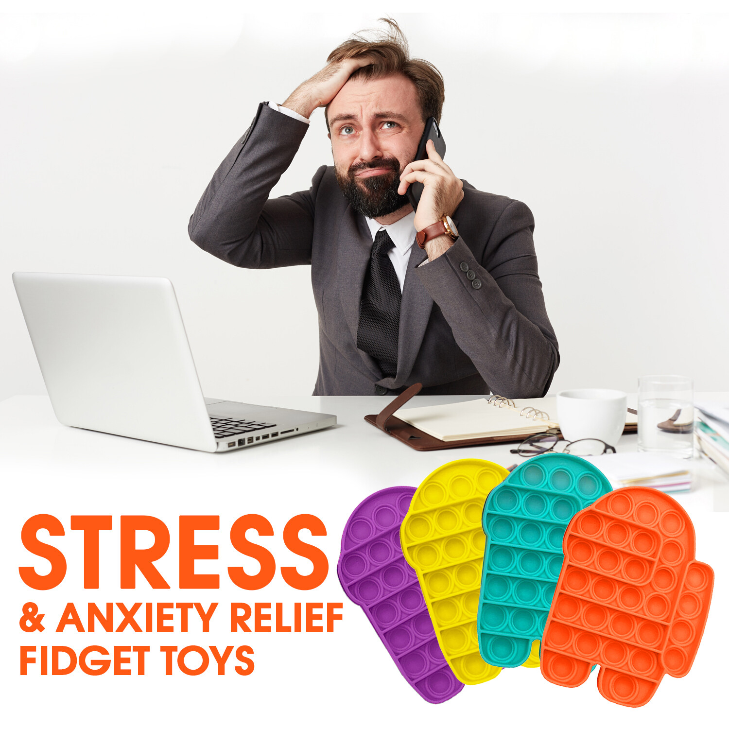 AMONG US PUSH POP SILICONE SENSORY FIDGET TOY ANTI-ANXIETY STRESS BUBBLE IT GAME