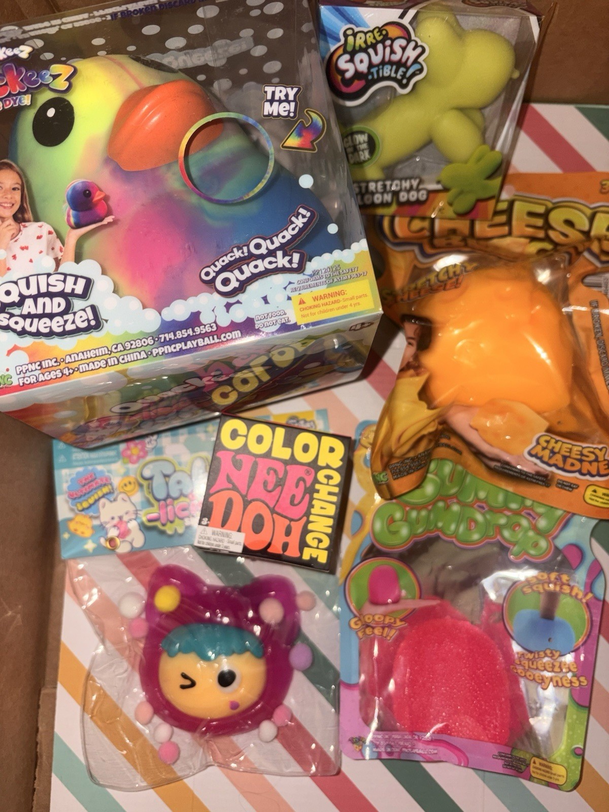 Viral Lot of 6🔥New! Nee Doh, Jumbo Duck, Peach, Mystery Dumpling & More ⭐️