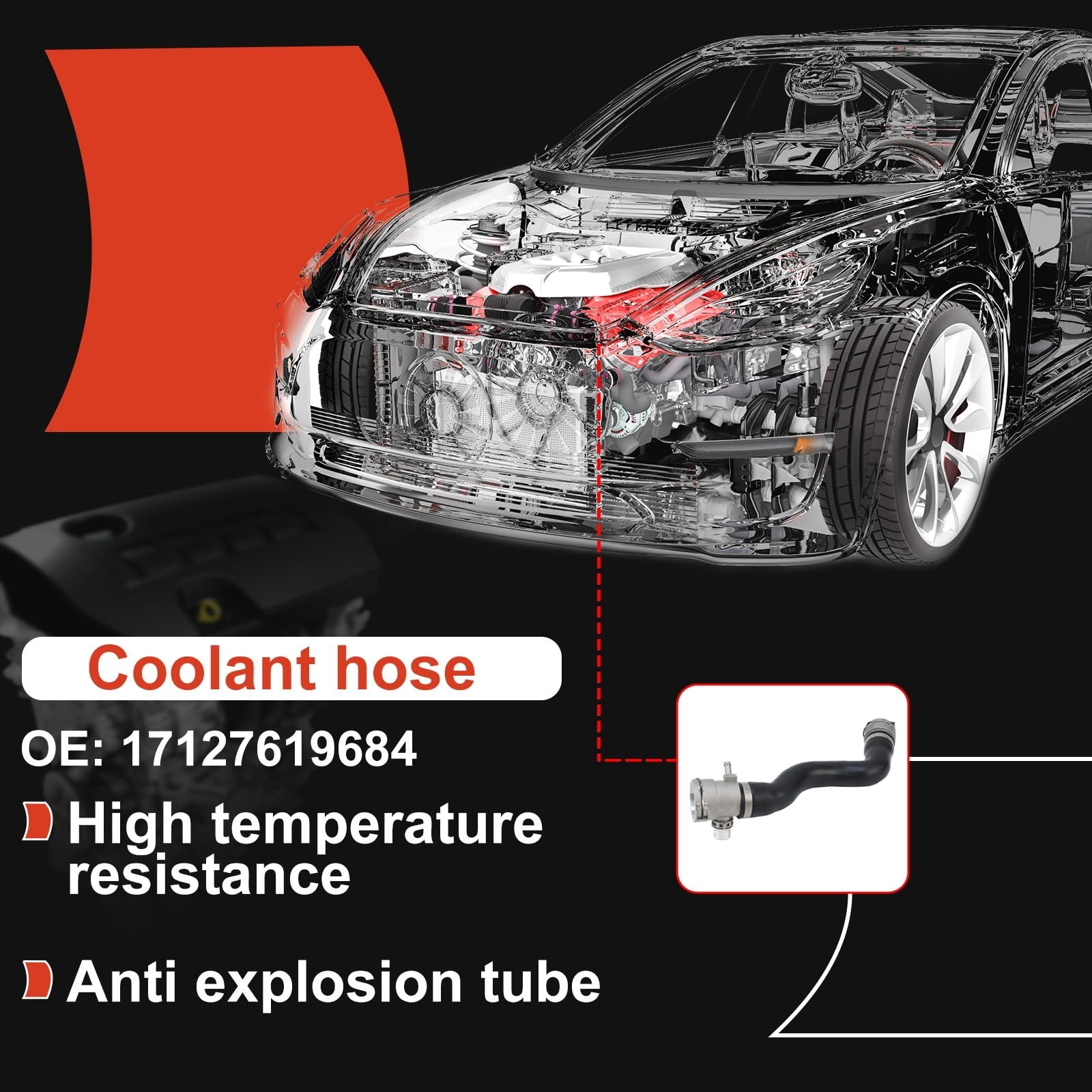 17127619684 Aluminum Fitting Radiator Coolant Hose 2012-2016 For BMW F10 528i…