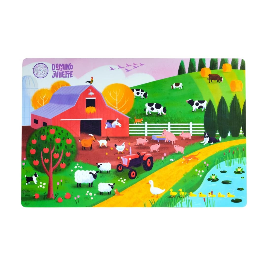 Domino Juliette Farm Educational Placemat Toddler Learning
