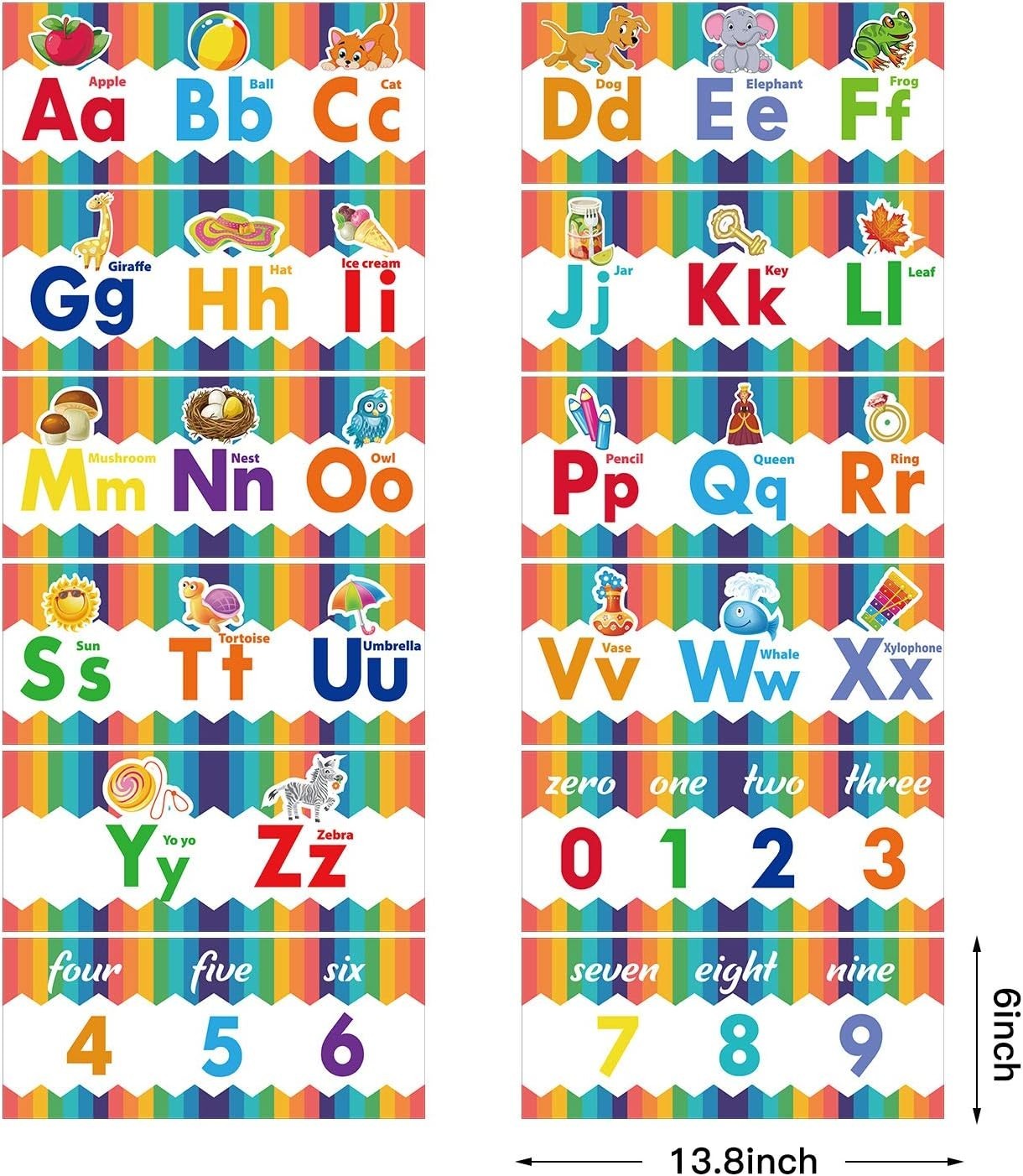 Colorful Animal-Themed Alphabet & Numbers Posters for Nursery Classroom Decor