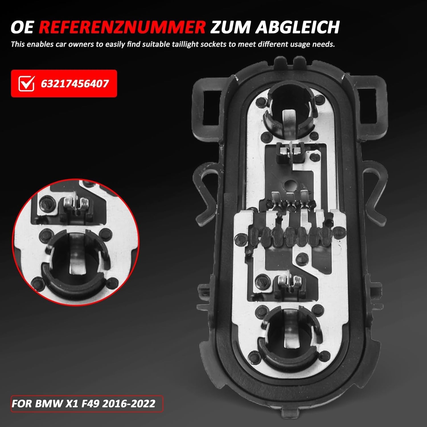 Tail lamp lamp holder side wall socket housing 2016-2019 For BMW repair kit X1