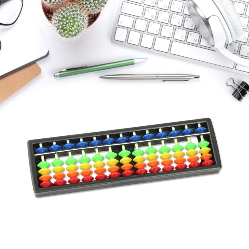 Kids Educational Abacus 13 Rows Color Coded Beads Mental Calculation Training