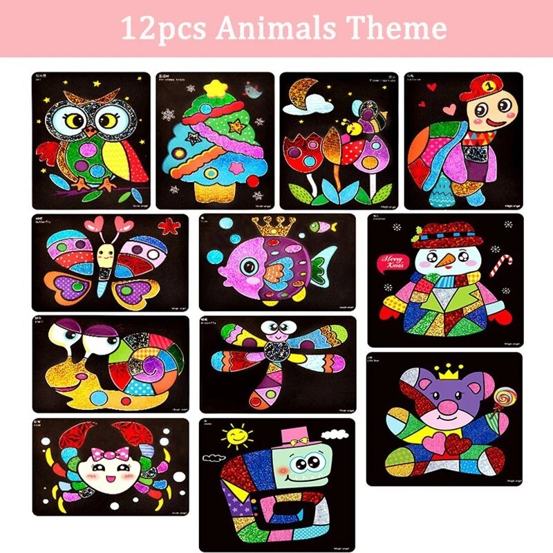 DIY Cartoon Magic Transfer Painting Crafts for Kids Arts and Crafts Toys Childre