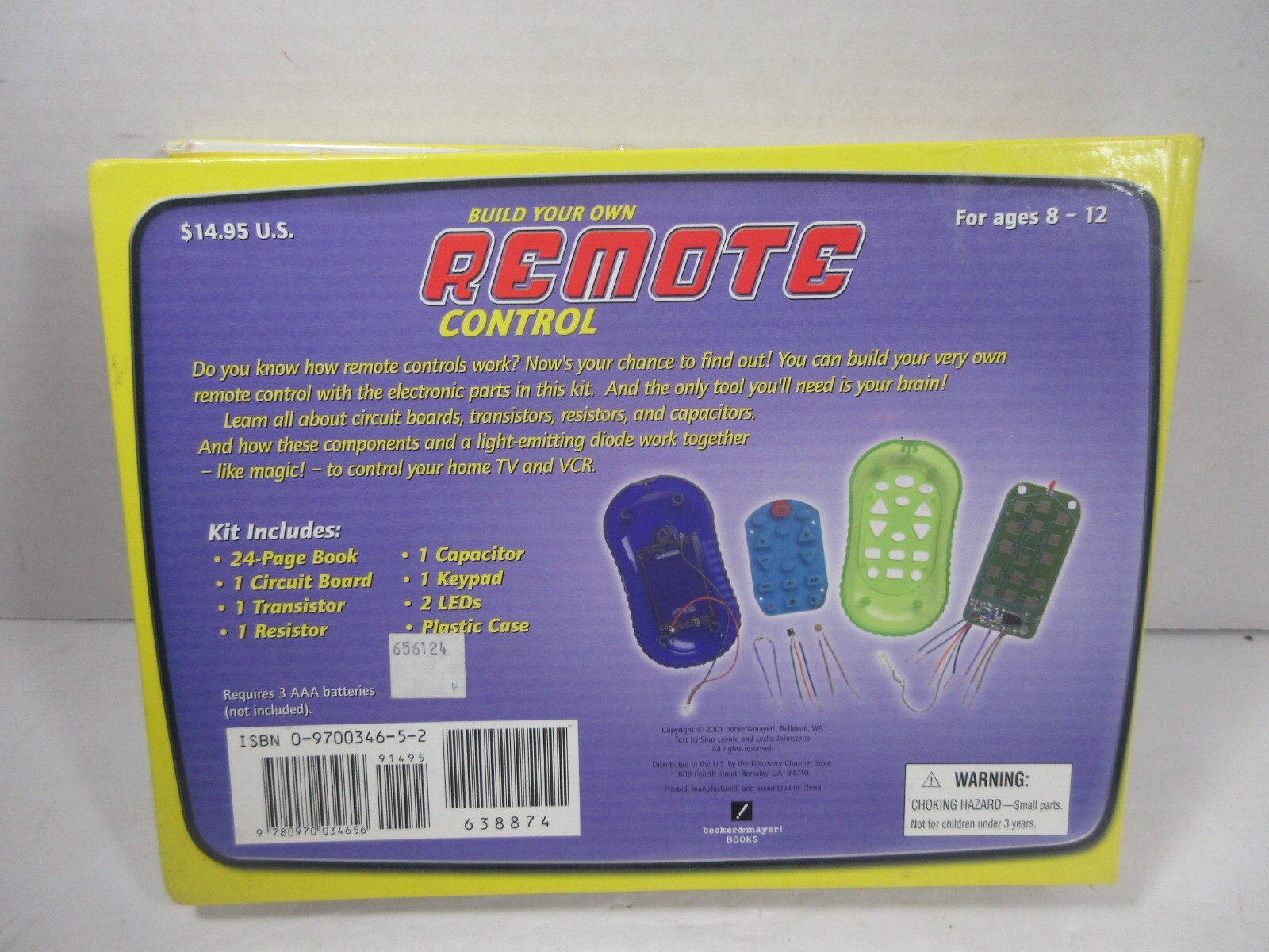 2001 Becker & Mayer Books Build Your Own Remote Control kit ages 8-12 kids toy
