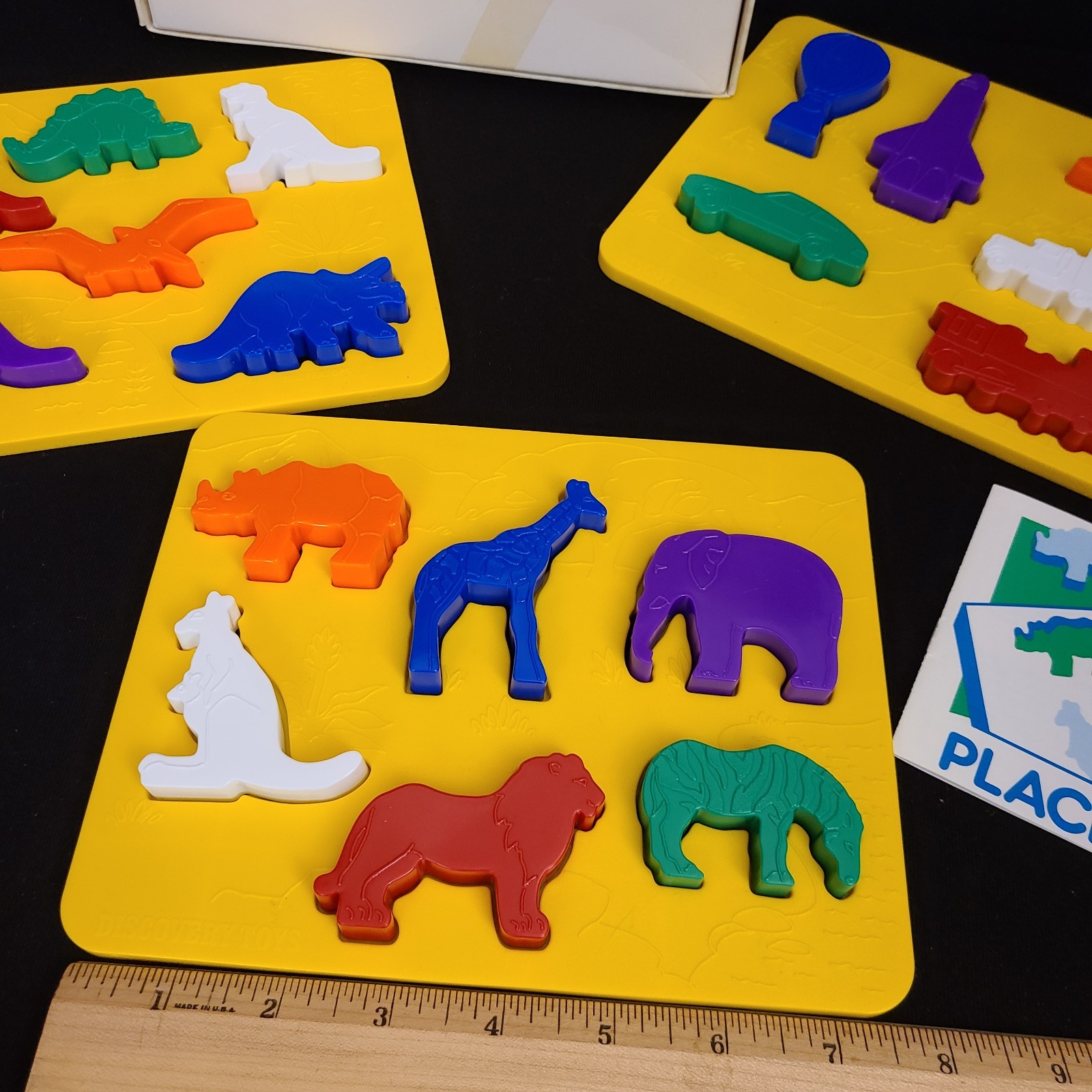 Vintage Discovery Toys Place and Trace Puzzle for 24+ Months Animals Vehicles
