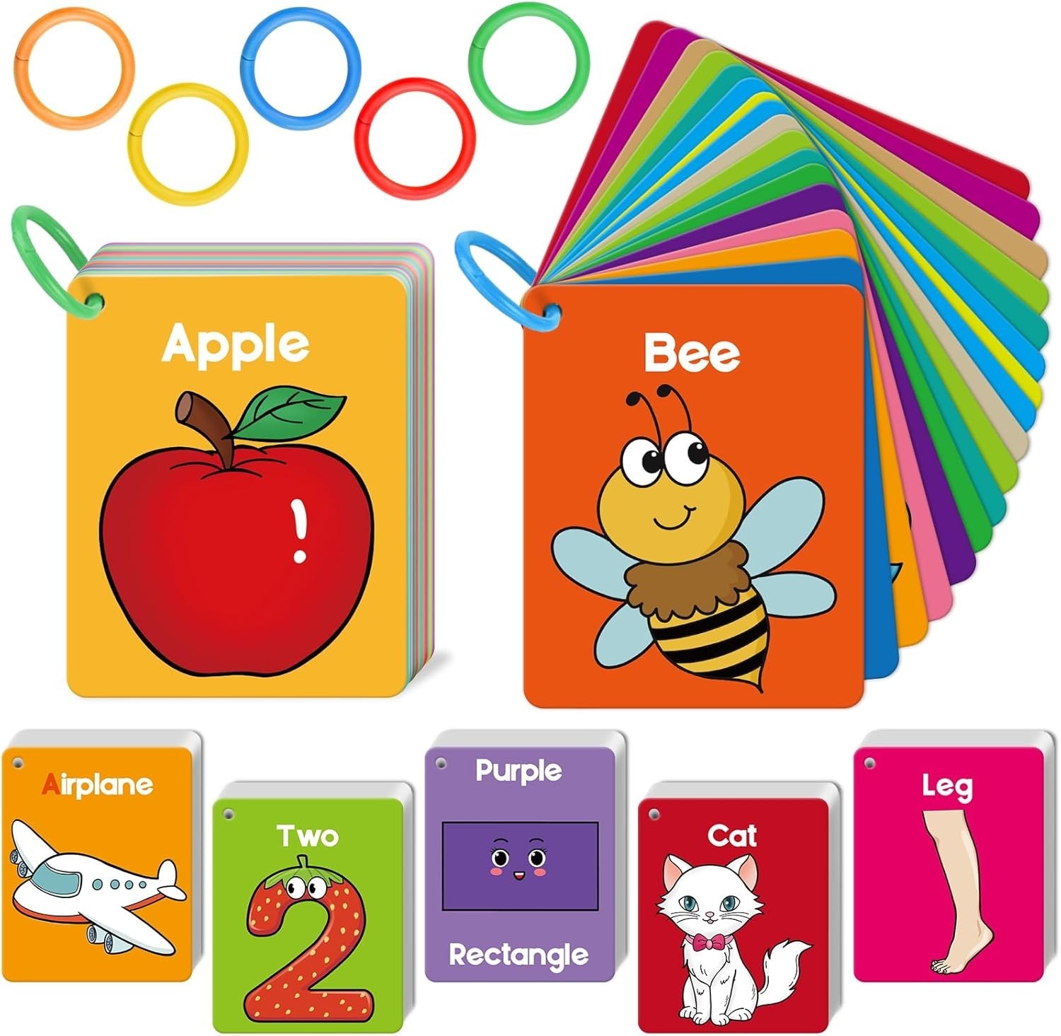 Toddler Flash Cards Baby Cognitive Flashcards for Kids, Learning Alphabet, Nu…