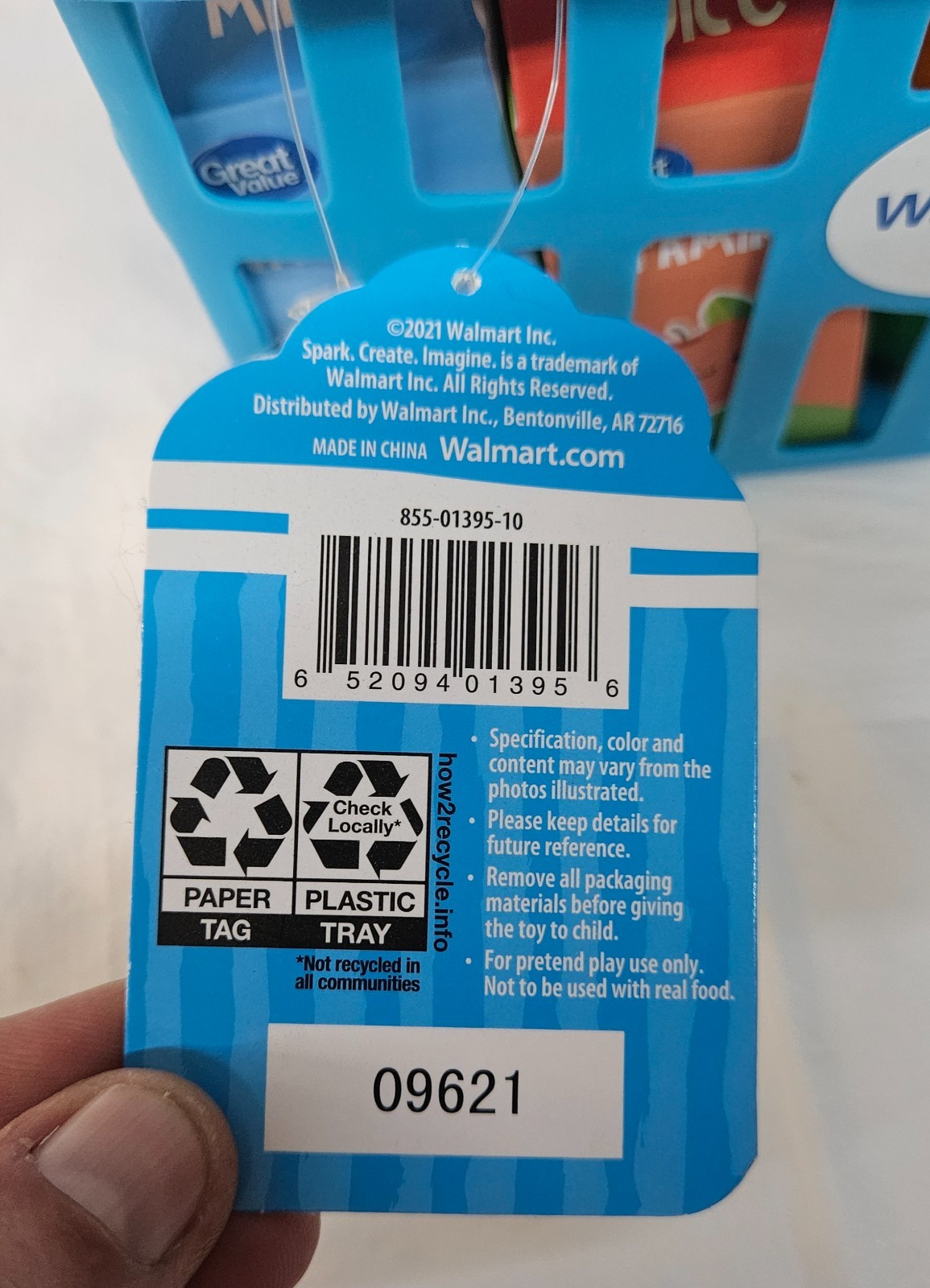 NIP SPARK Create Imagine 24 Piece Blue WALMART Shopping Grocery Basket Toys