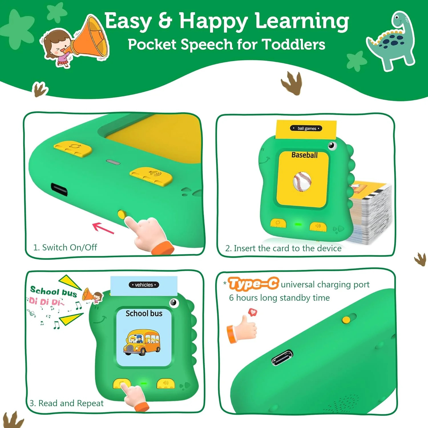Talking Flash Cards Learning Toys, Educational Preschool Toys Toddlers Toys