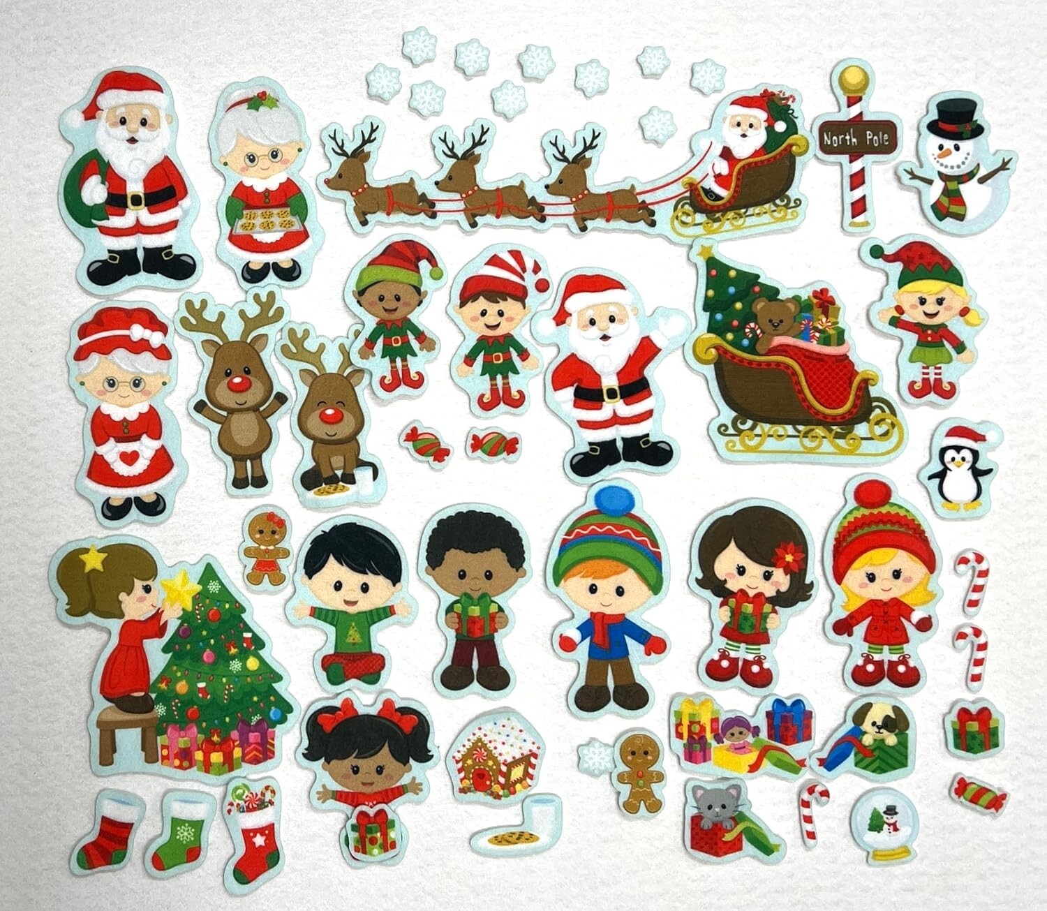 Christmas Time Felt Figures For Flannel Board Stories xmas Santa Elf Reindeer