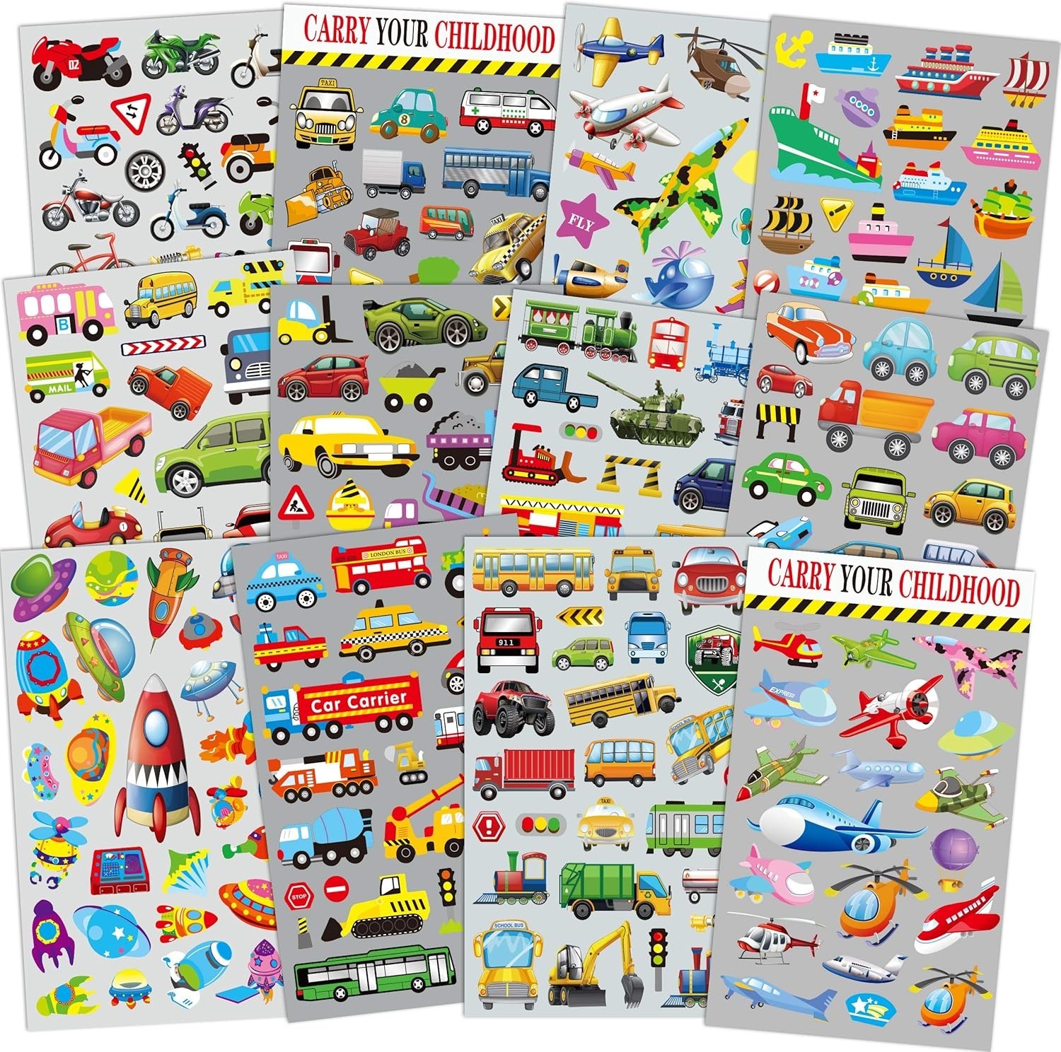 Transportation Stickers for Kids, Teaching Aids for School and Home, Rewards …