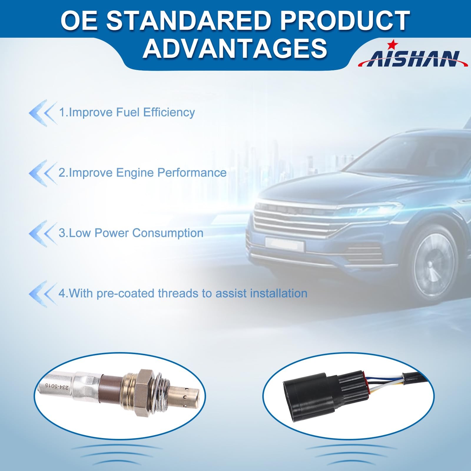 AISHAN 1PC O2 Oxygen Sensor Upstream 234-5015 Compatible with Mazda 5 2.3L…