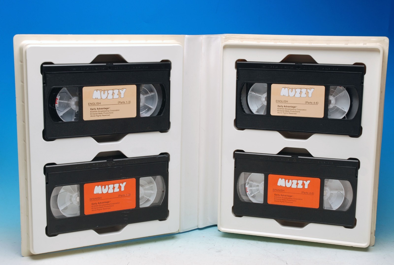 BBC MUZZY SPANISH VIDEO LANGUAGE COURSE 5 VHS TAPES 2 AUDIO CASSETTES VOCABULARY