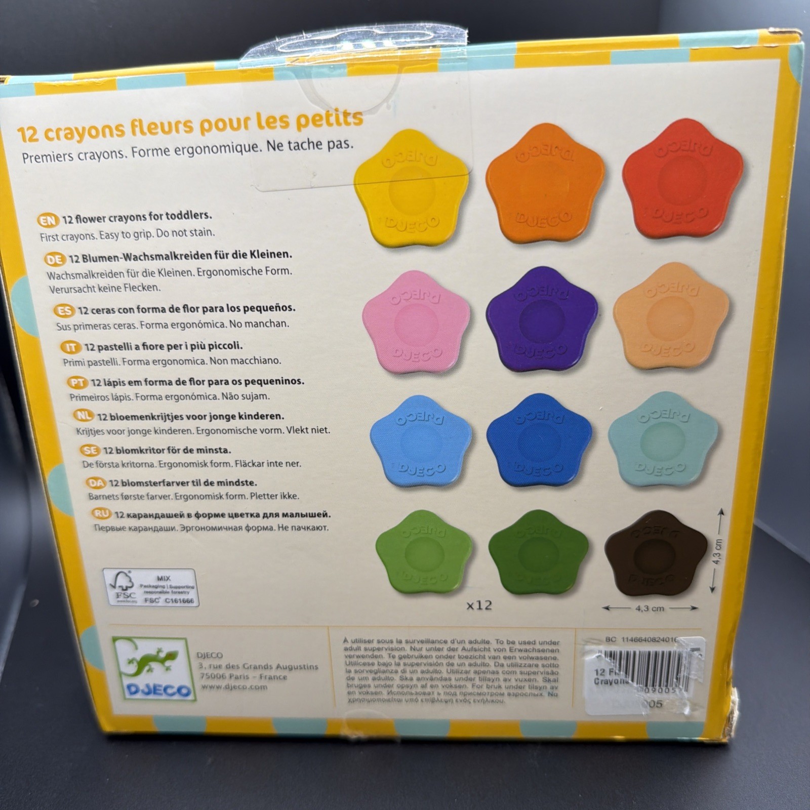 Djeco First Crayons – Kid’s Chunky Easy Grip Colouring