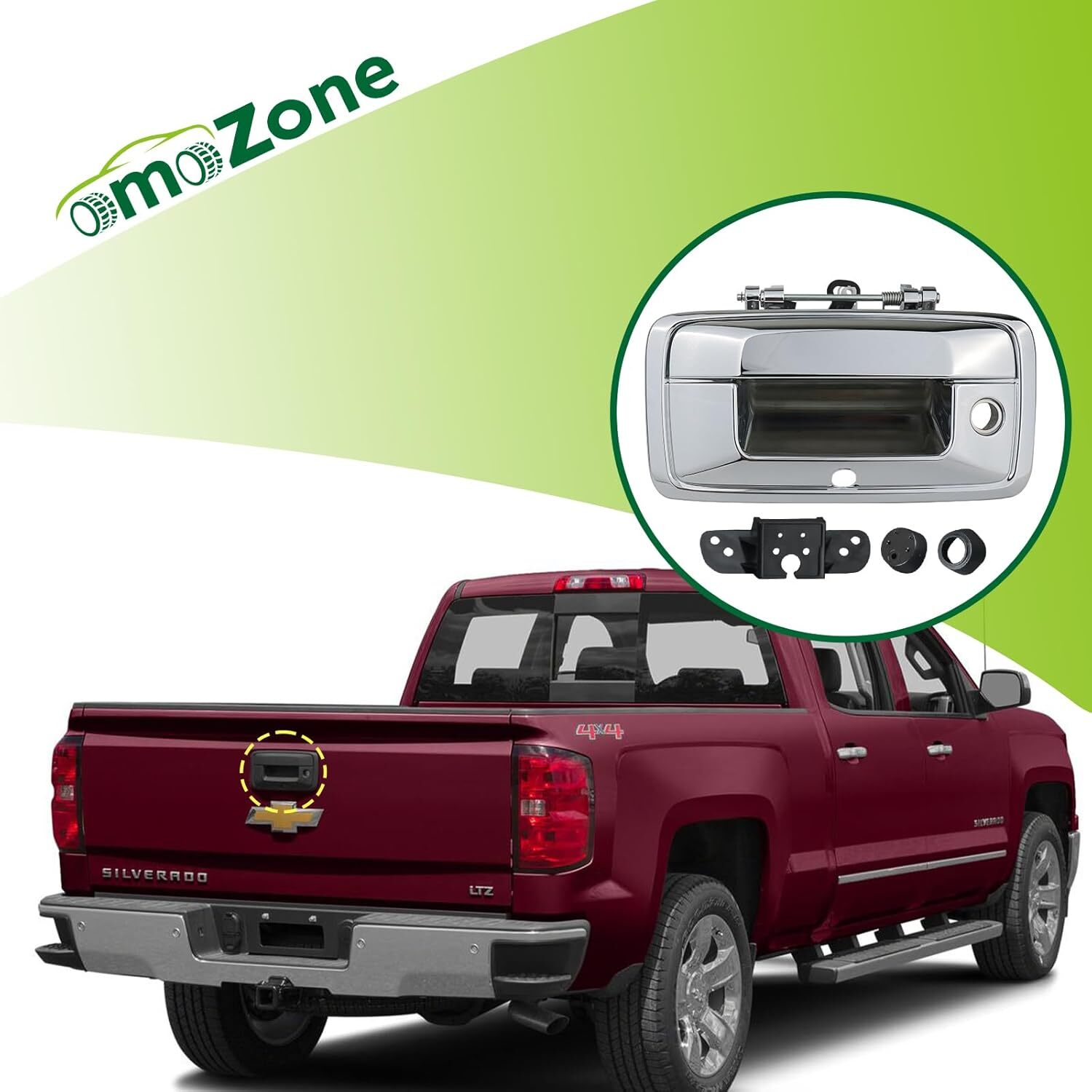 Tailgate Handle with Camera Hole Liftgate Latch Handle with Keyhole Chrome Fit