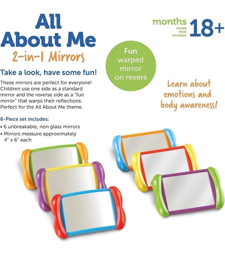 All About Me 2 in 1 Mirrors Sensory Social Learning Toy 18 Months Plus 6 Pcs NEW