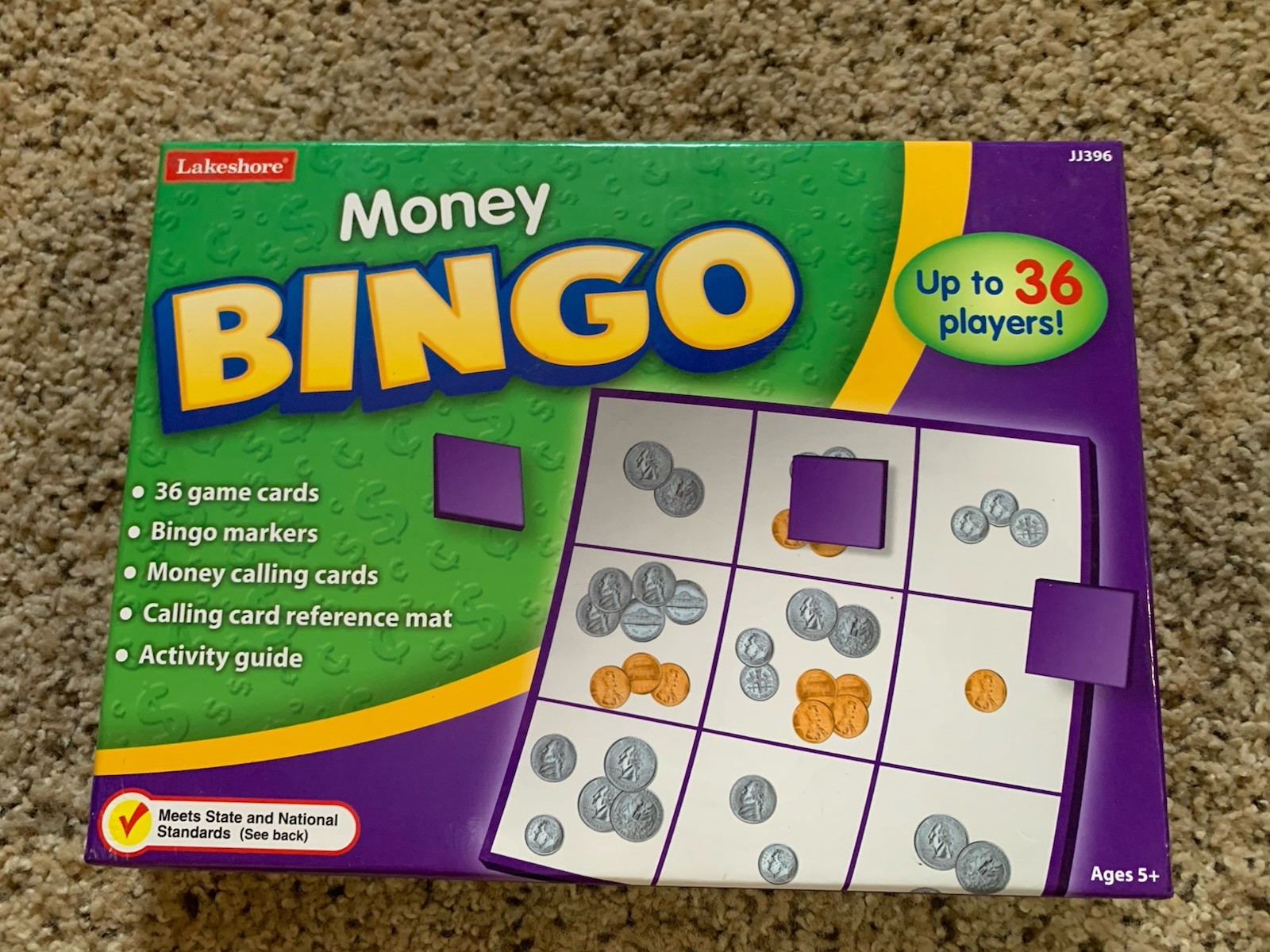 Classroom Bingo Games-Telling Time & Money-Ages 5 & Up-Up to 36 players VGC