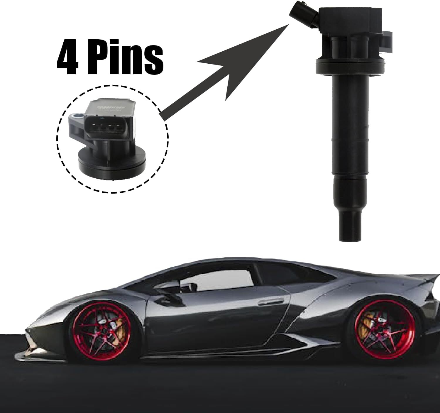 Ignition Coil Pack Set of 4 Compatible with Celica/Corolla/Matrix/Mr2 Spyder