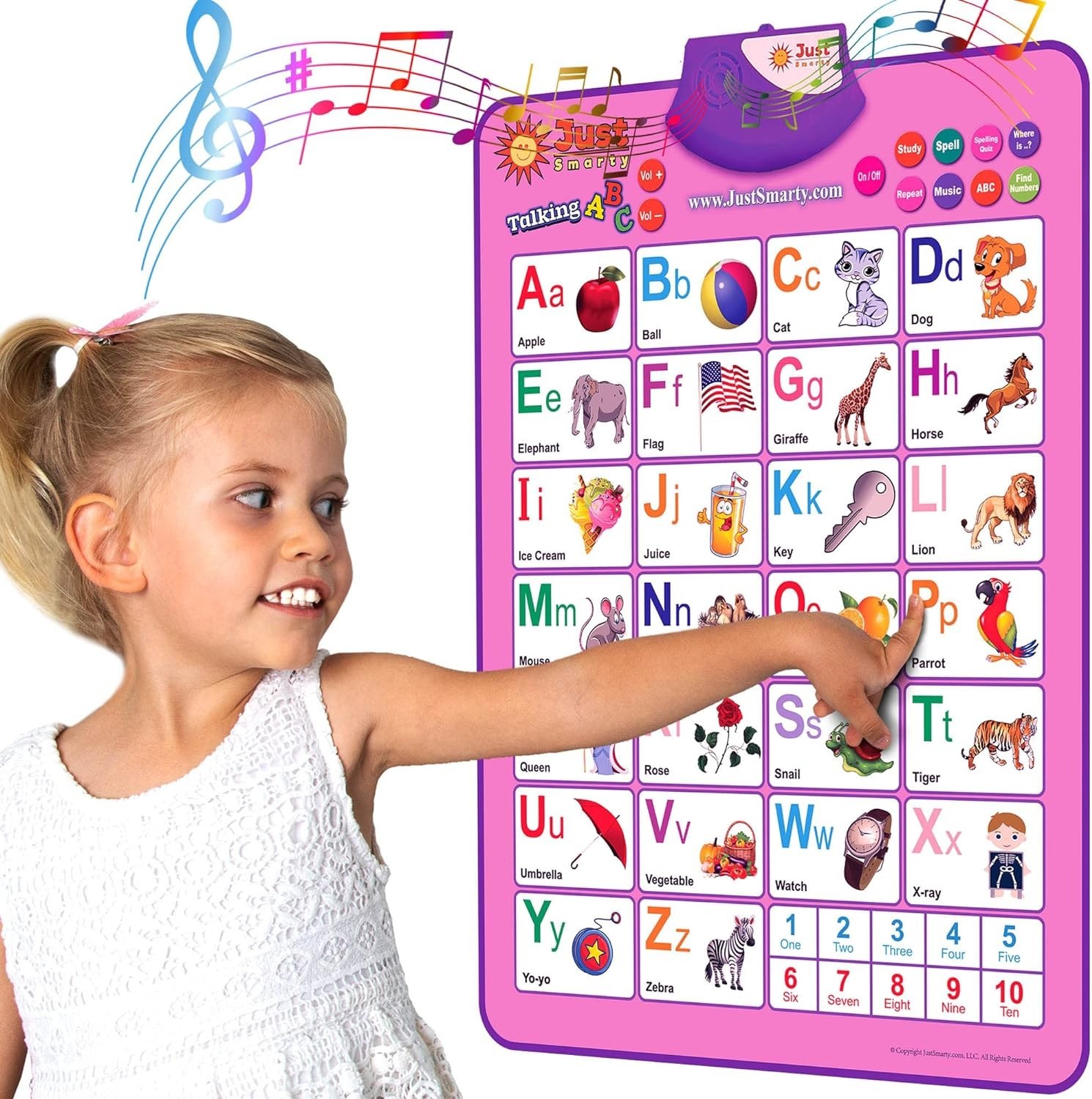 Interactive Alphabet Wall Chart | Talking ABCs & 123s Music Poster | Learning…
