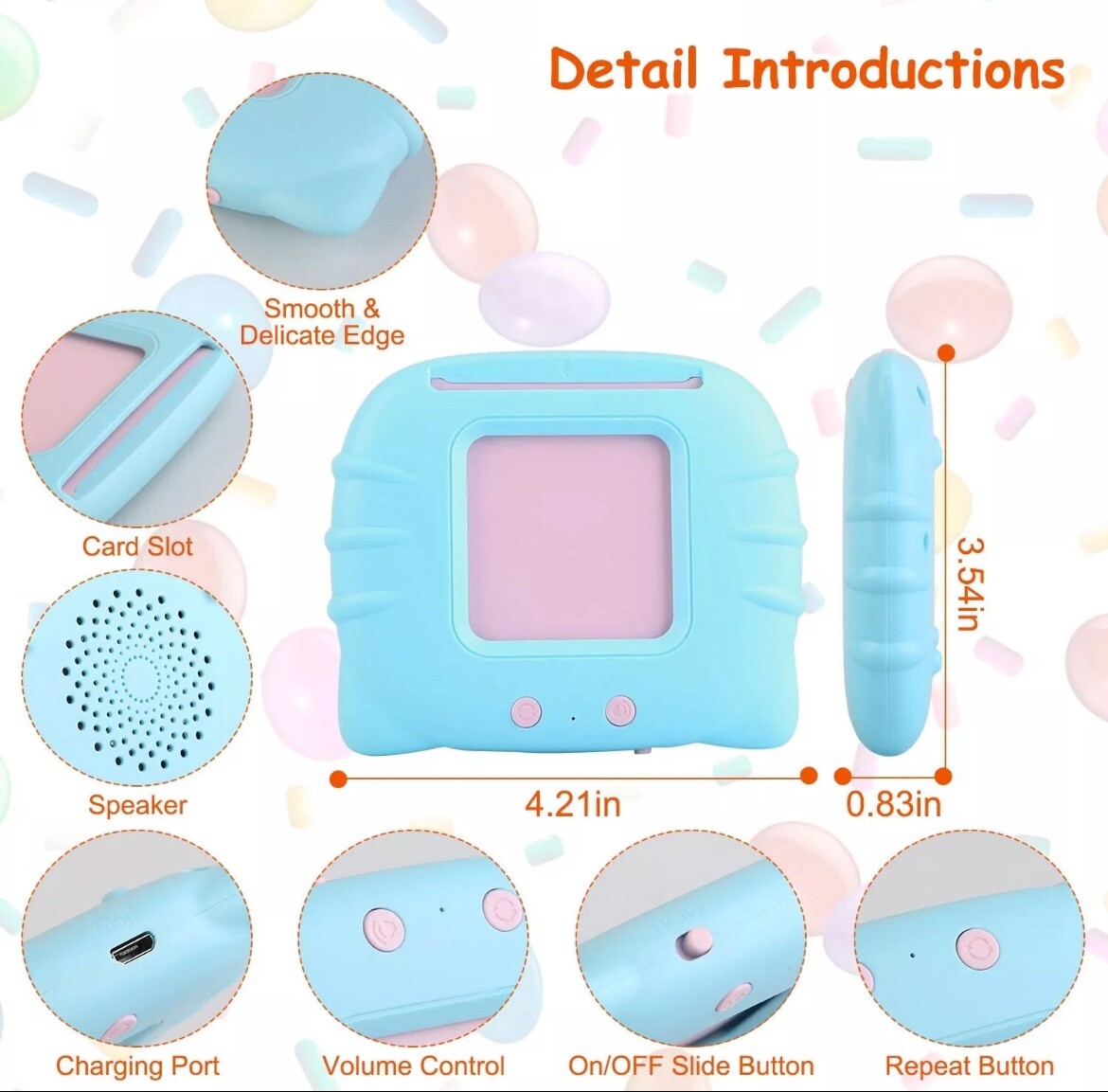 Electronic Talking Flash Cards 224 Sight Words Pocket Speech for Toddlers Pink
