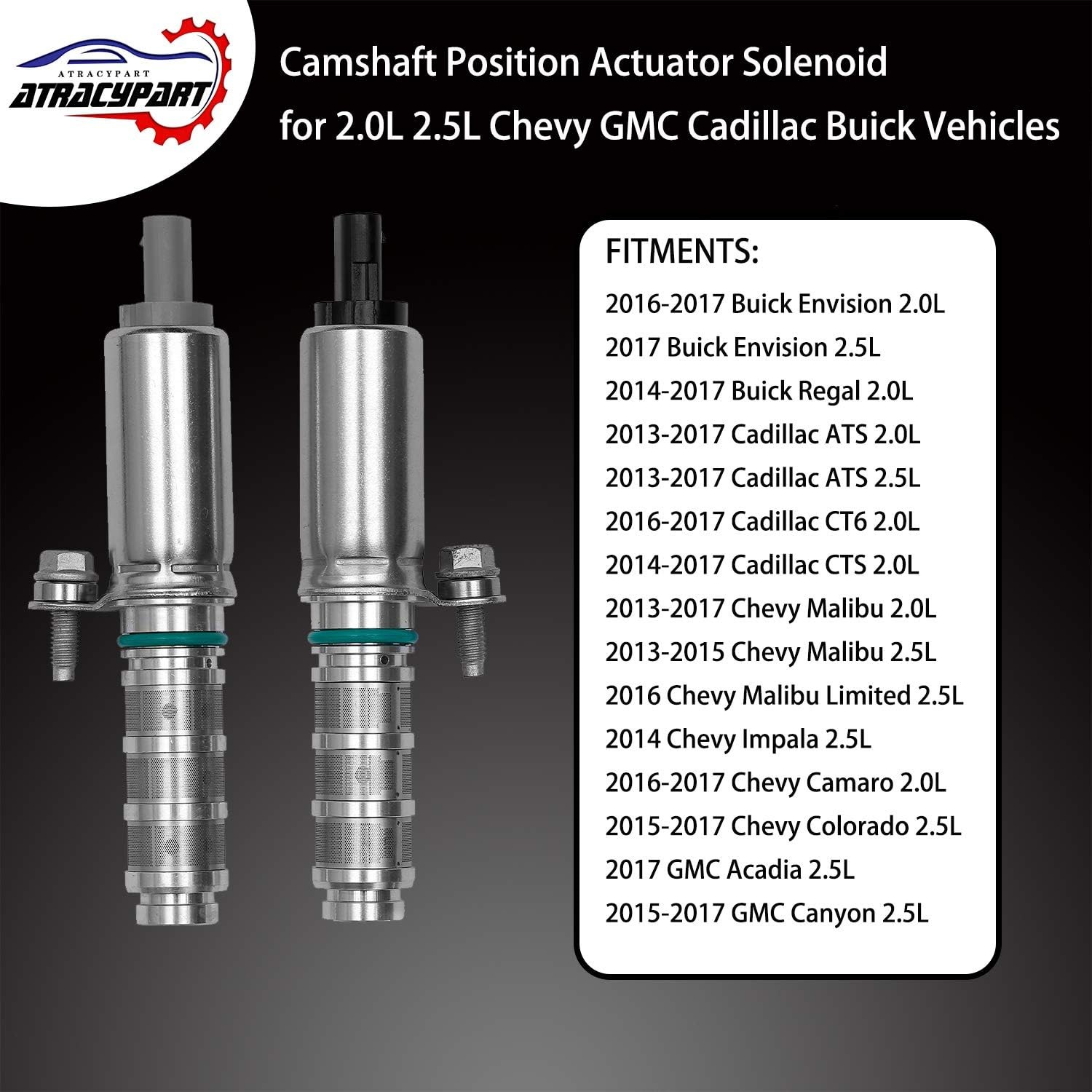 Intake & Exhaust Camshaft Position Actuator VVT Solenoid | for 2.0L, 2.5L Chevy