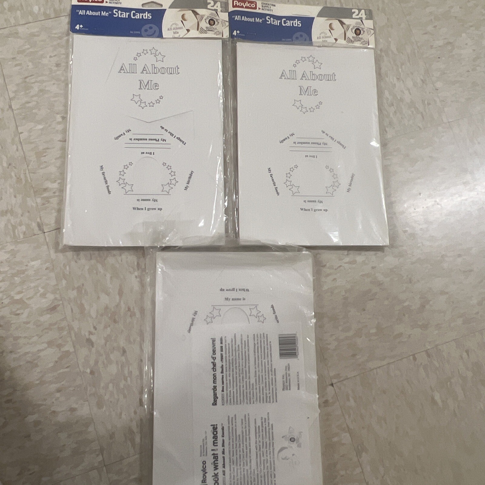 Roylco All About Me Star Cards Education Supply Activity Lot Of 48+ KIDS SCHOOL