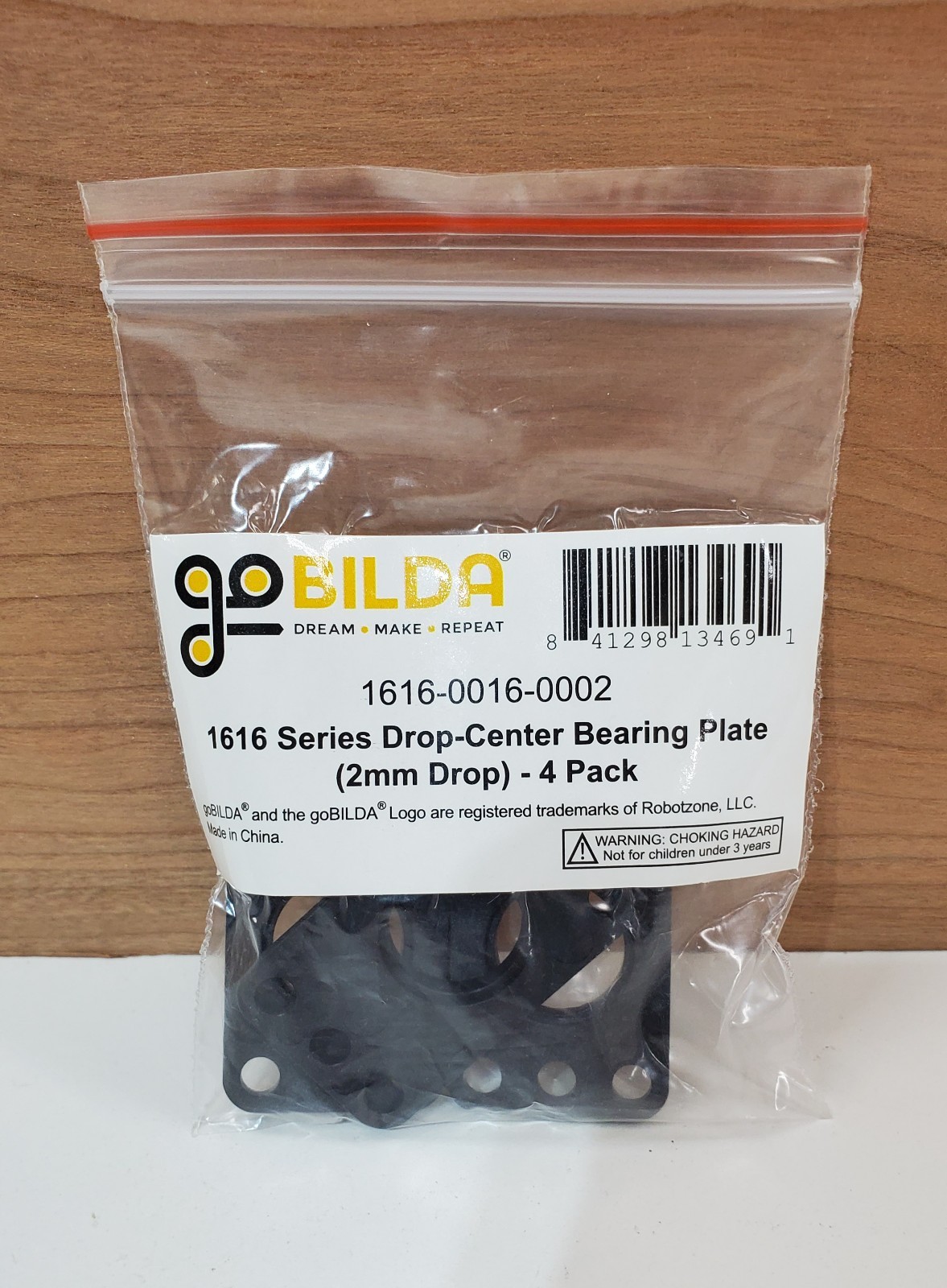 goBILDA 1616 Series Drop-Center Bearing Plate (2mm Drop) 4 pack NEW