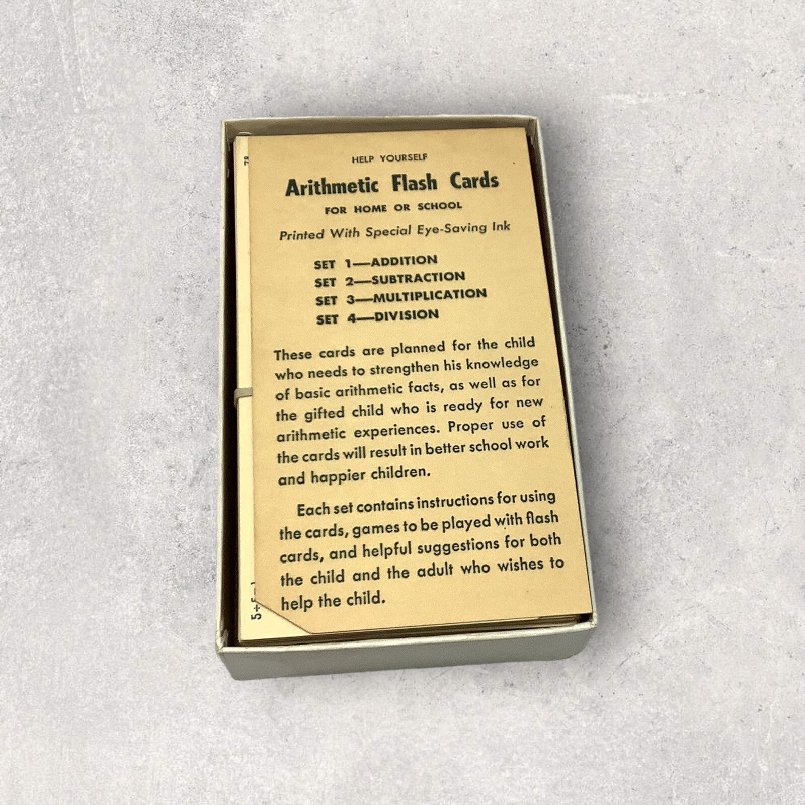 1959 WHITMAN PUBLISHING HELP YOURSELF FLASH CARDS DIVISION