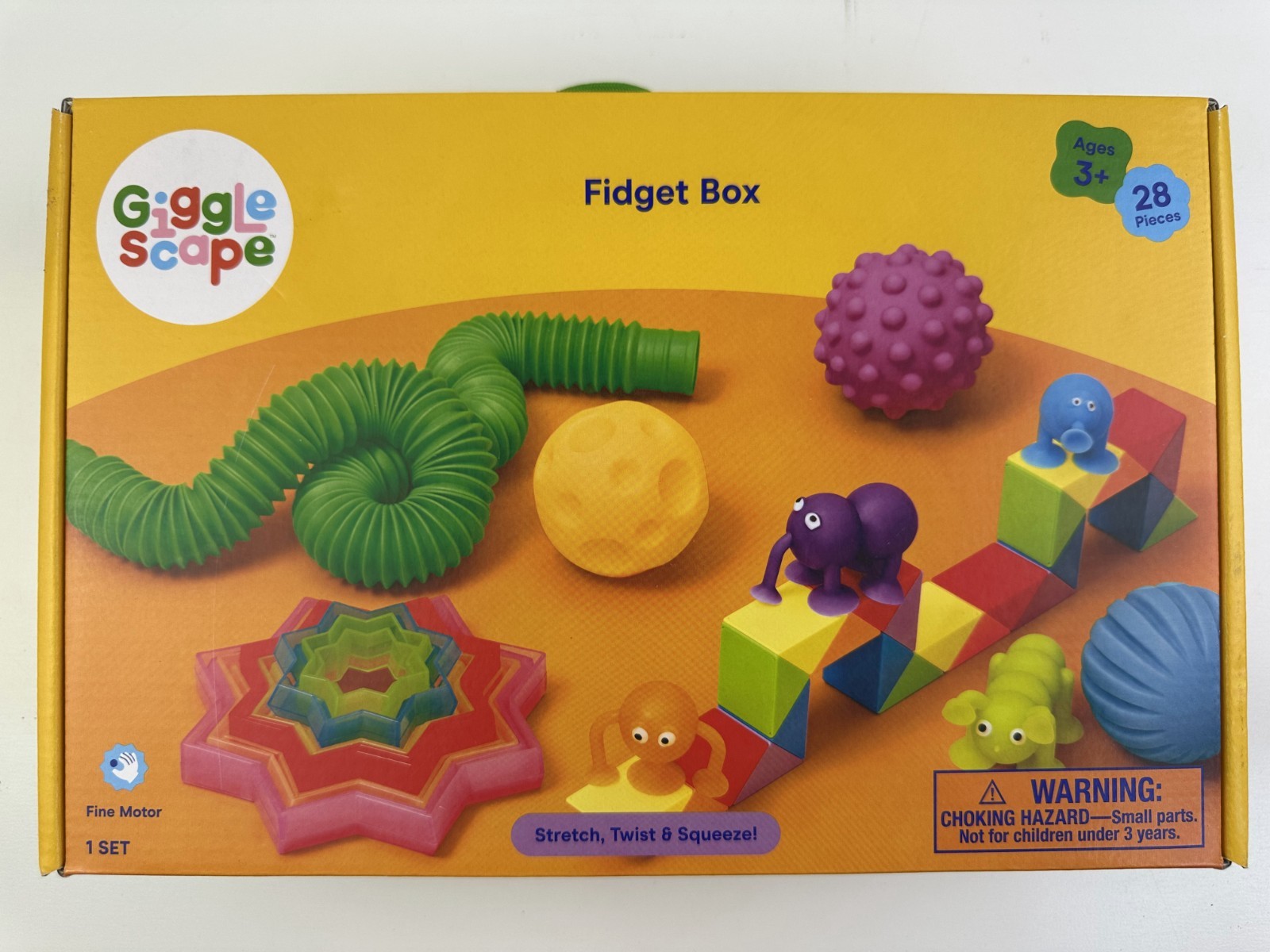 GiggleScape Fidget Box 28-Piece Set Stretch Twist & Squeeze 28 Pcs For Ages 3+