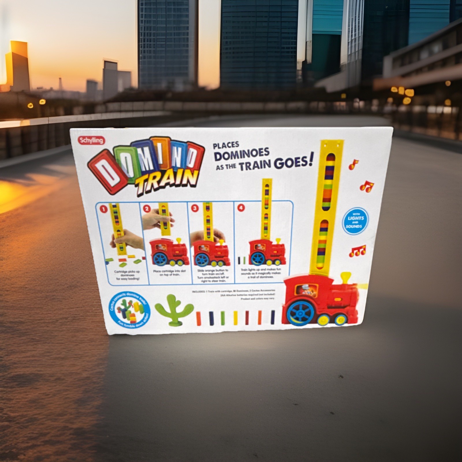 Schylling Domino Train Toy Set Multicolor with 60 Dominoes Ages 3+ Kids 1 refill