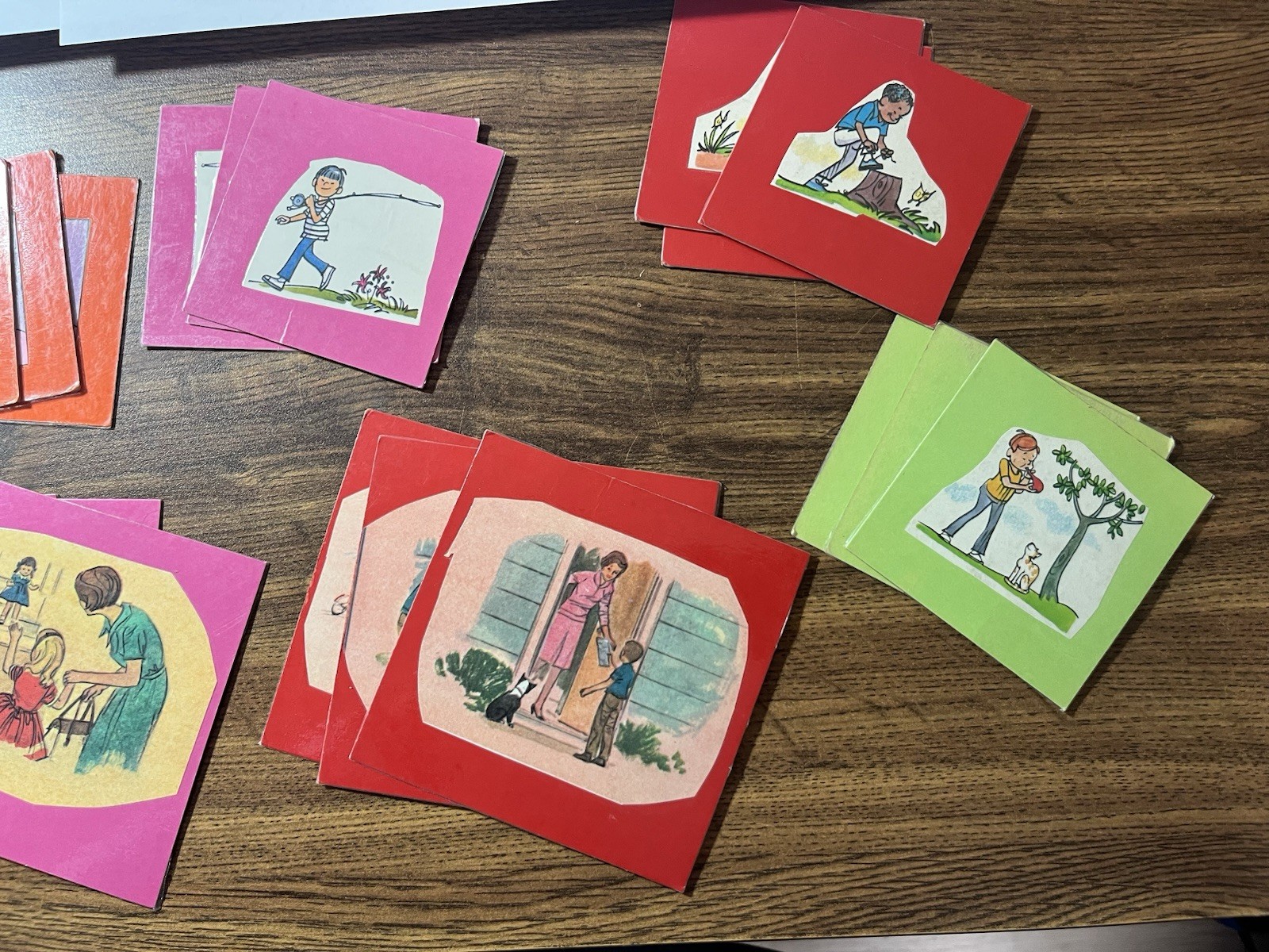 Hand crafted Vintage “Put The Story in Order” Game, With Set Of 24 Cards