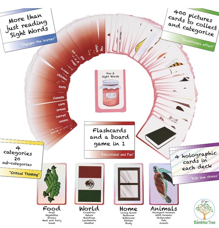 Sight Words and Vocabulary Sorting Flashcard & Board Game