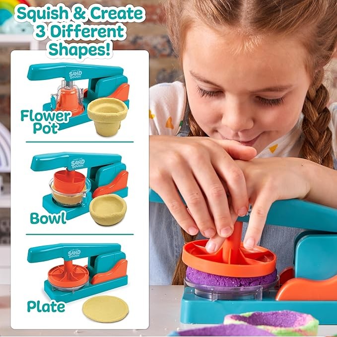 Made By Me! Sand Dough Sculpt & Paint Creations Pottery Kit – Mess-Free Arts