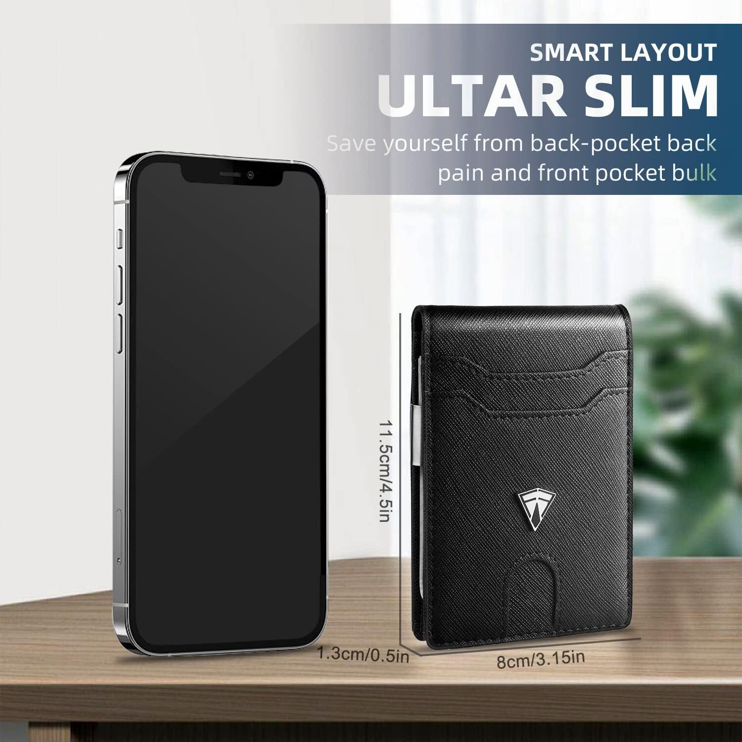 Slim Minimalist Front Pocket RFID Blocking Leather Wallets for Men and Women |