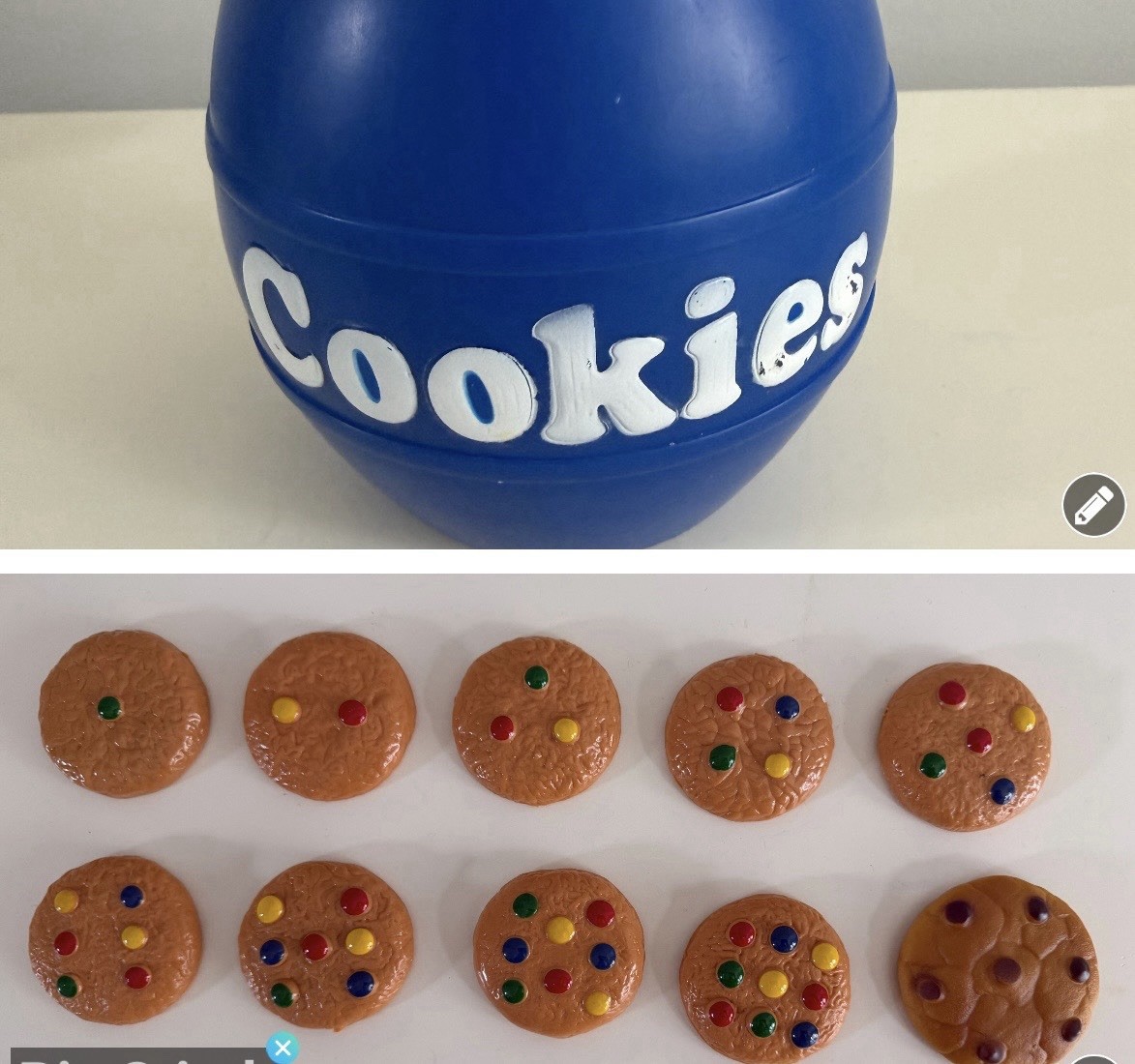 Learning Resources Counting Cookie Jar & 1-9 Cookies Rare Play Food Vintage