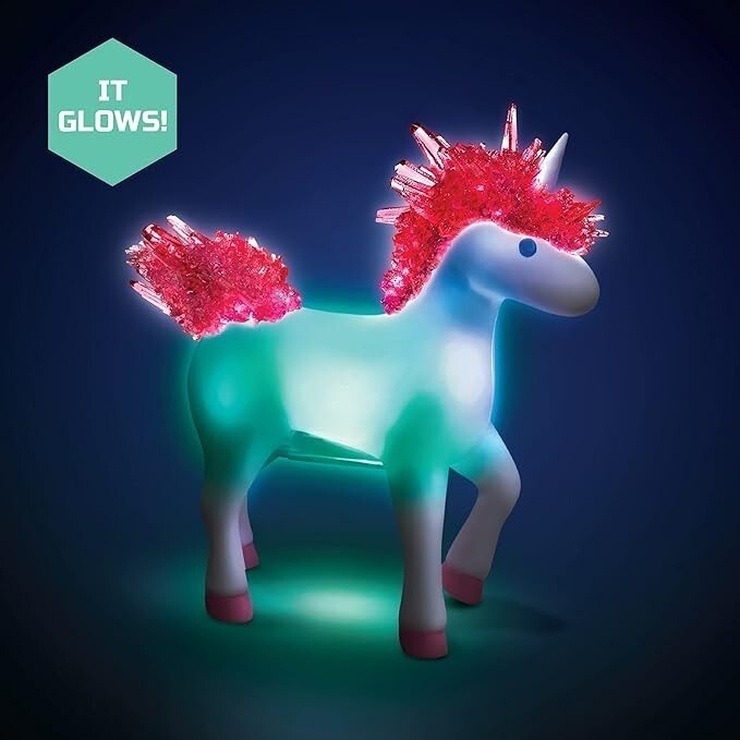 Discovery Crystal Creatures Light-Up Unicorn STEM Crystal Growing Kit, New