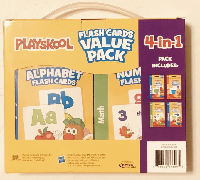 Playskool Flash Cards Value Pack 4 Pc Alphabet/First Words/Shapes,Colors/Numbers