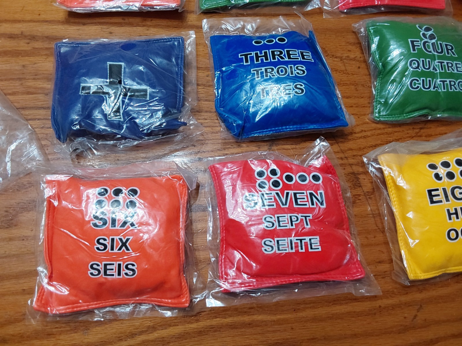 Learning Numbers 0-9 Multi Lingual Vinyl Bean Bags Math Symbols Educational Game