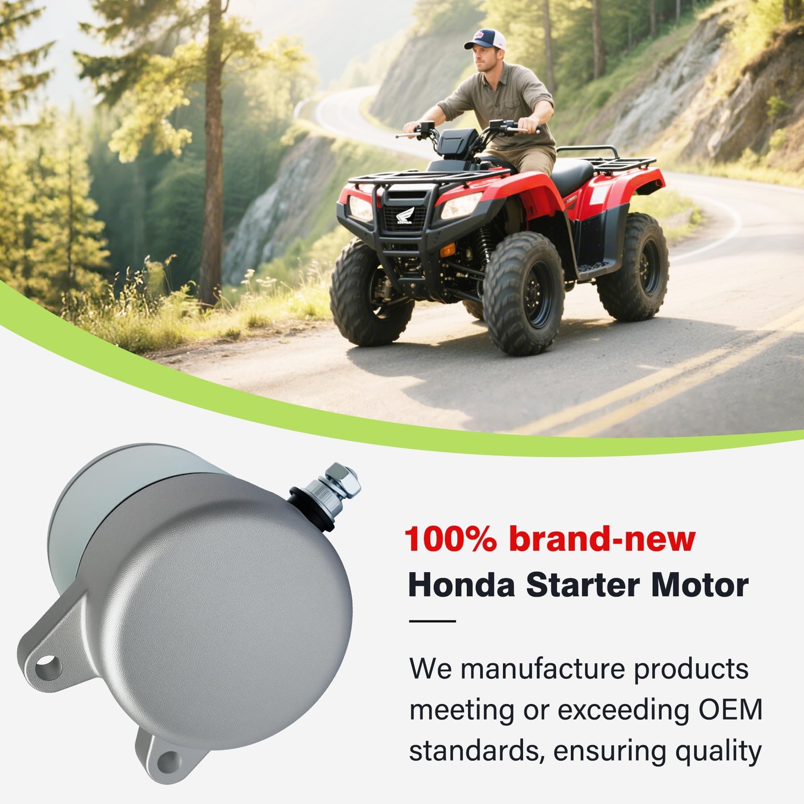 Starter Motor Honda Rancher 350 TRX350TE TRX350FM Compatible 2000-2006 UTV ATV