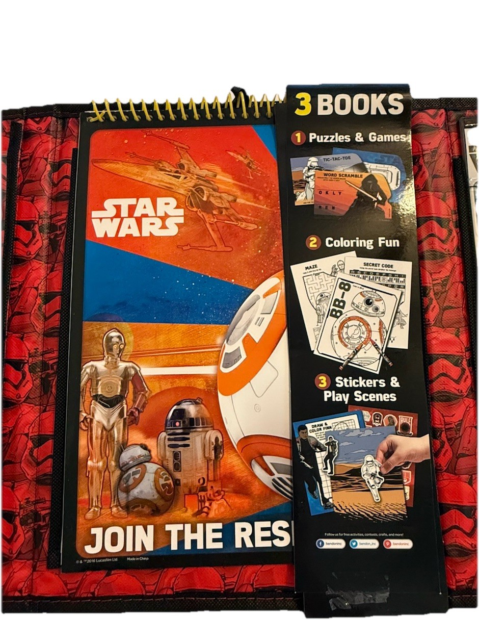 Star Wars Tri-Fold Storage Case Activity Set Puzzles Coloring Crayons Stickers