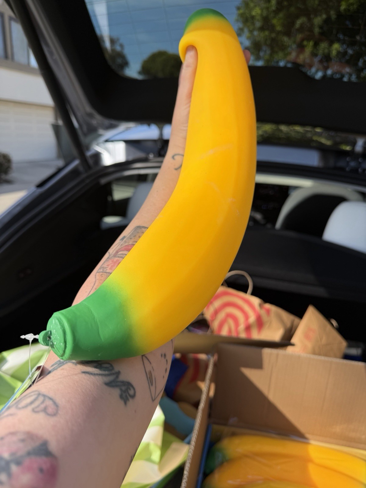 Sunny Days Squeezy Banana Yellow Squishy Toy Stress Relief Sensory Fun