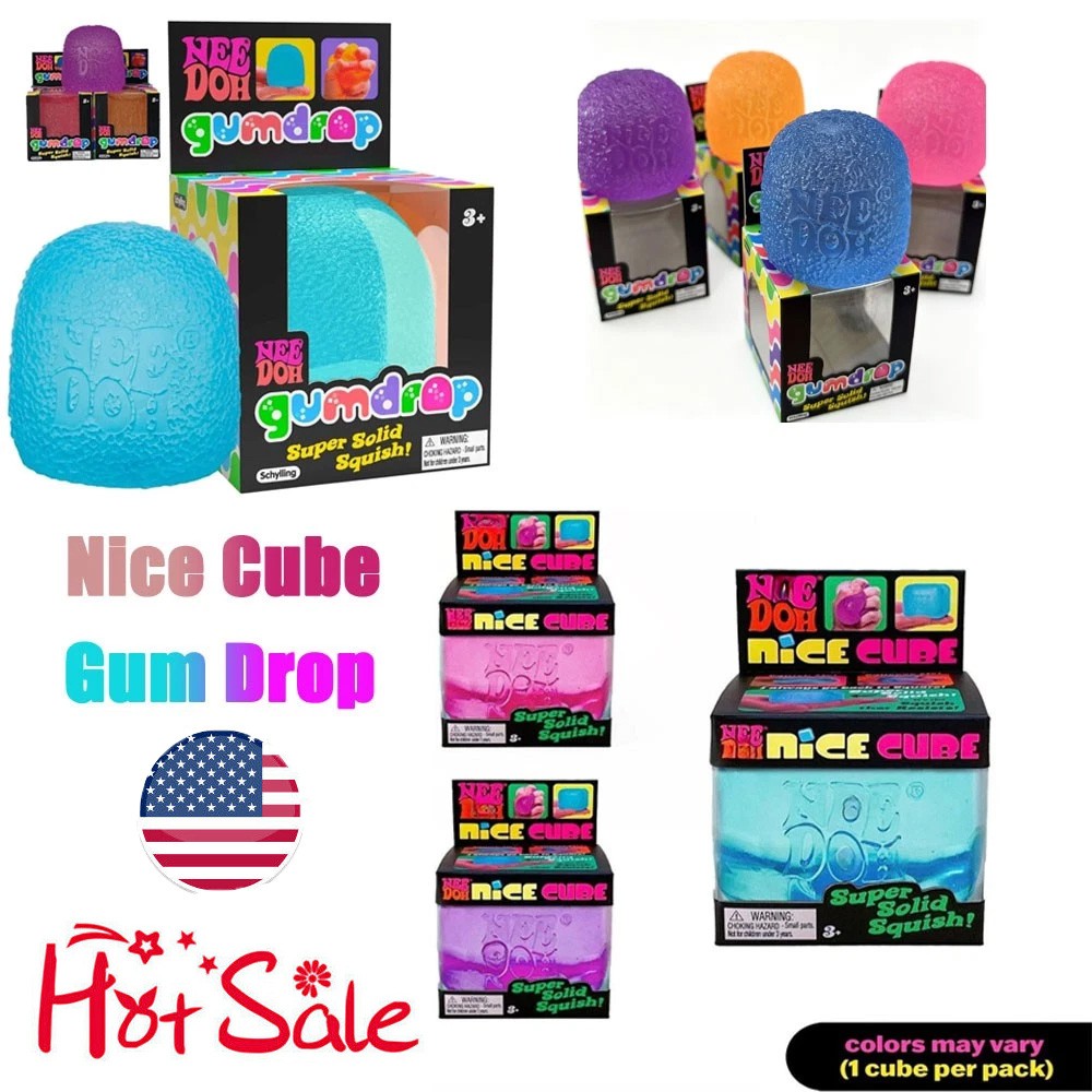 Nee Doh Nice Cube – Super Solid Squish! (Blue) – Brand New/Factory Sealed! US