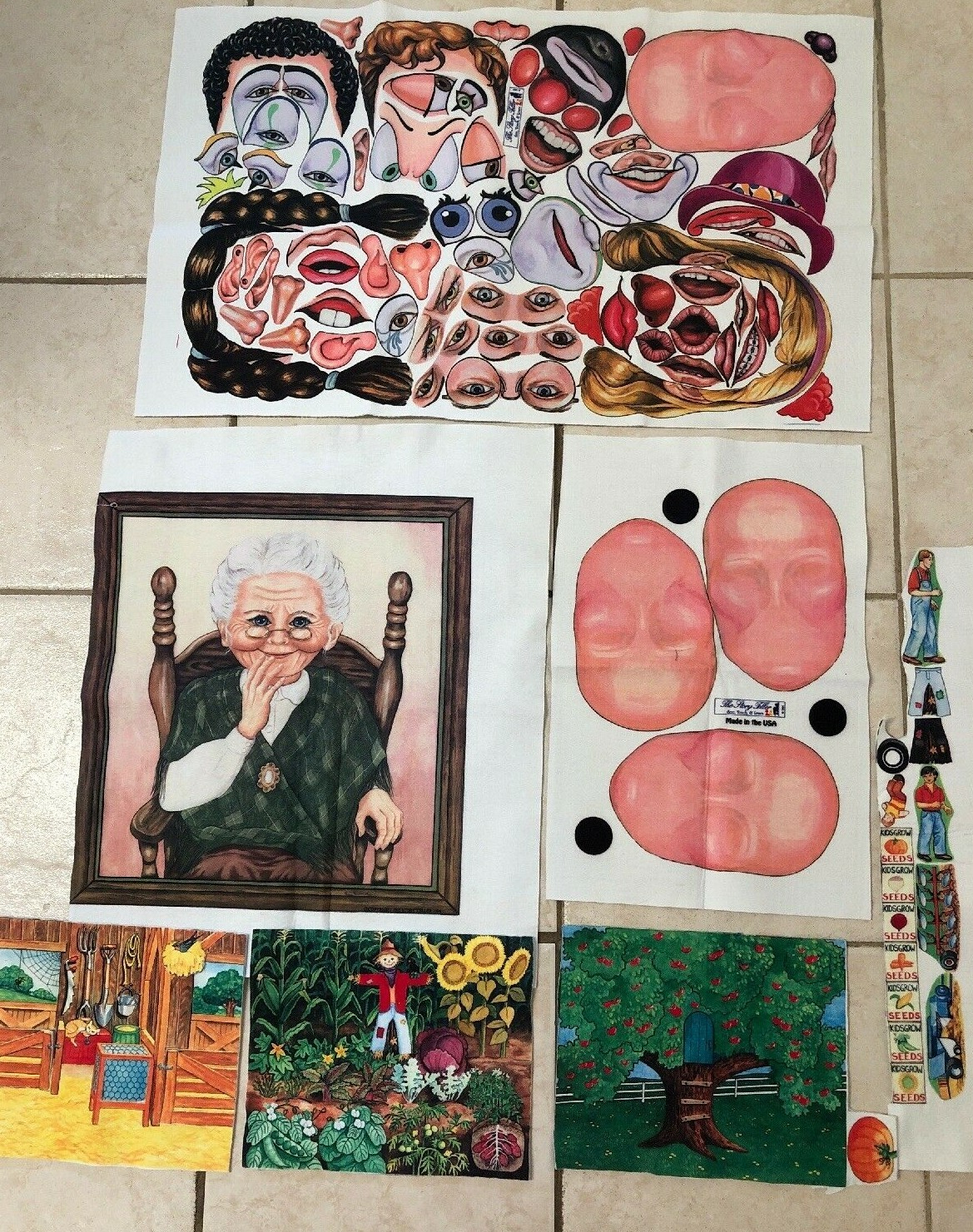 The Story Teller Felt Storyteller Faces Farm Both Uncut and Cut 8 Pieces Lot