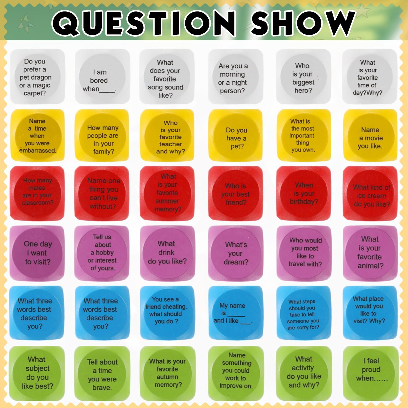 Developmental Wooden Question Blocks 12 Pieces fits Social Emotional Learning