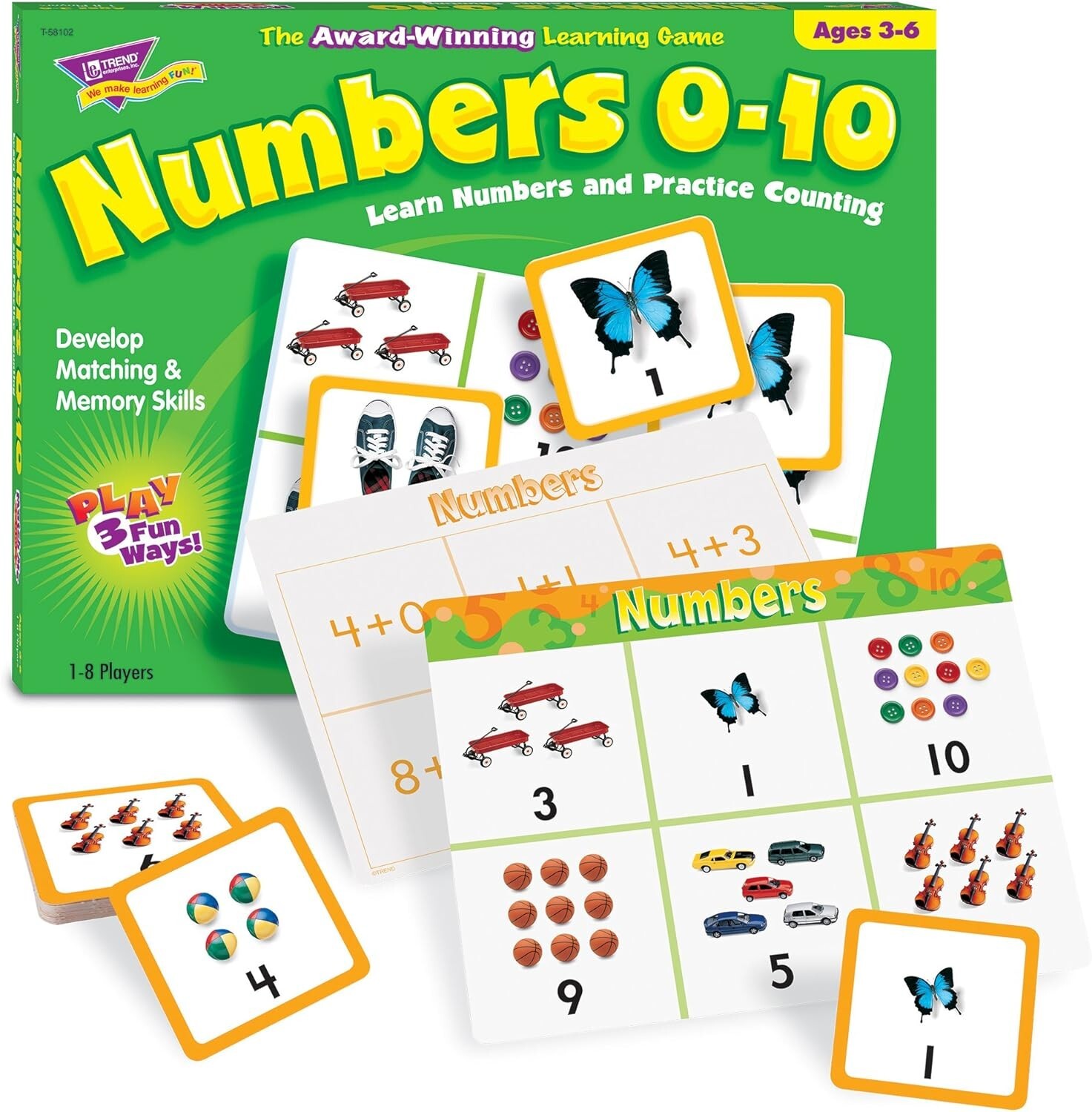 TREND ENTERPRISES: Match Me Game?Numbers 0-10, Learn Numbers and Practice